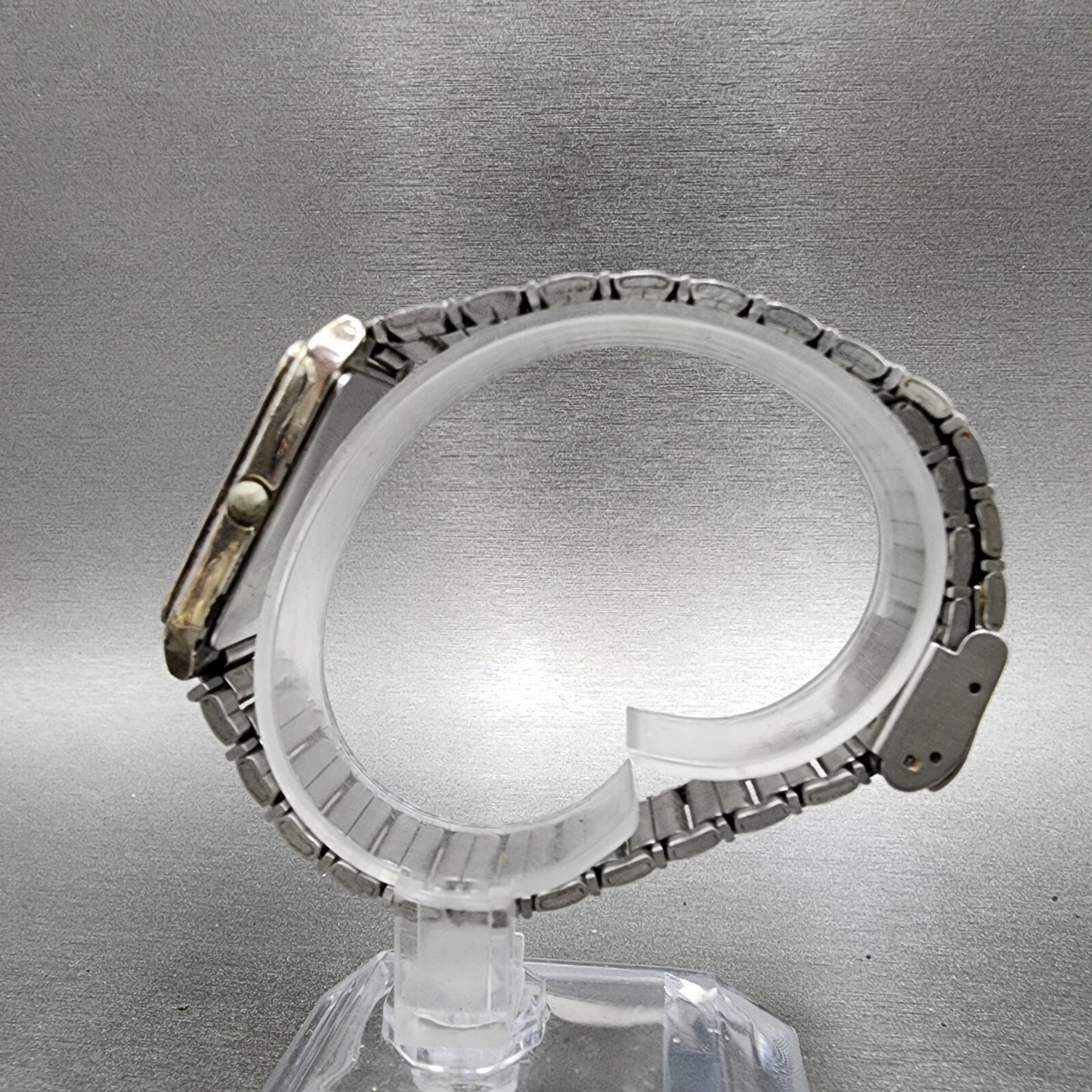 Seiko Tank Watch Men 27mm Champagne Dial Silver Tone Rectangle V701-5K90 PARTS