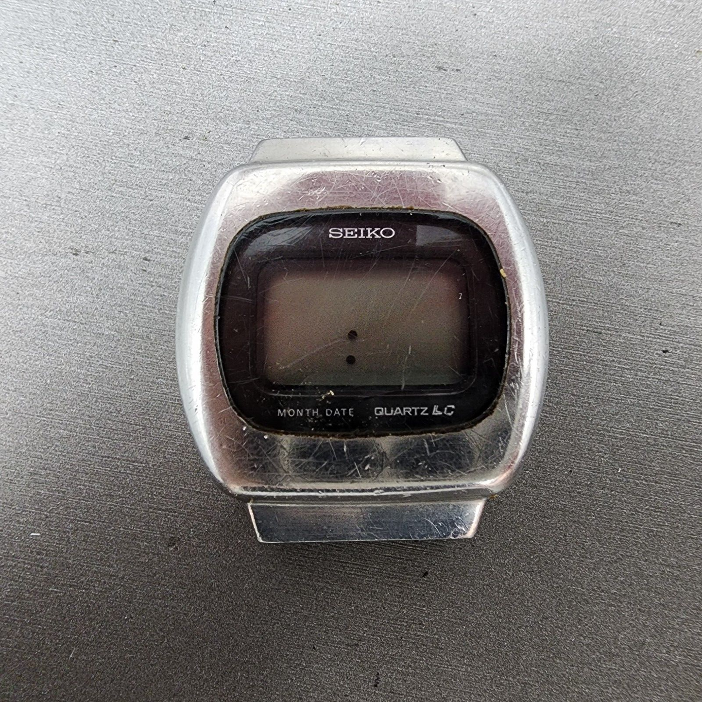 Seiko Digital Watch Men 37mm LCD Steel Round 0532-5029 Pie Pieces PARTS
