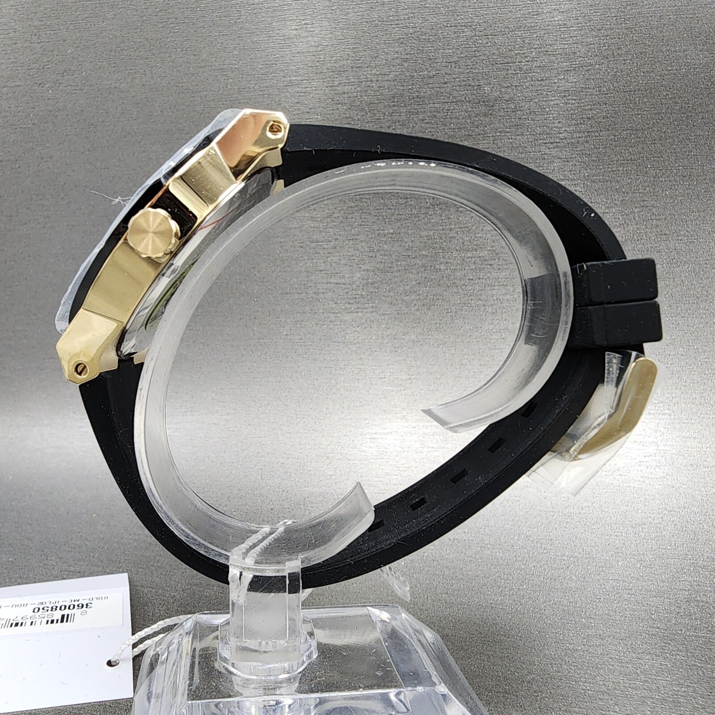 Movado Bold Fusion Watch Men 42mm Black Dial Gold Tone Date Resin Band 3600850