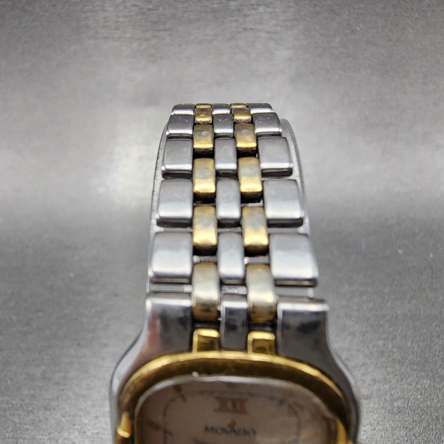 Movado Watch Women 21mm Silver Dial Two Tone Rectangle 88-25-427 PARTS