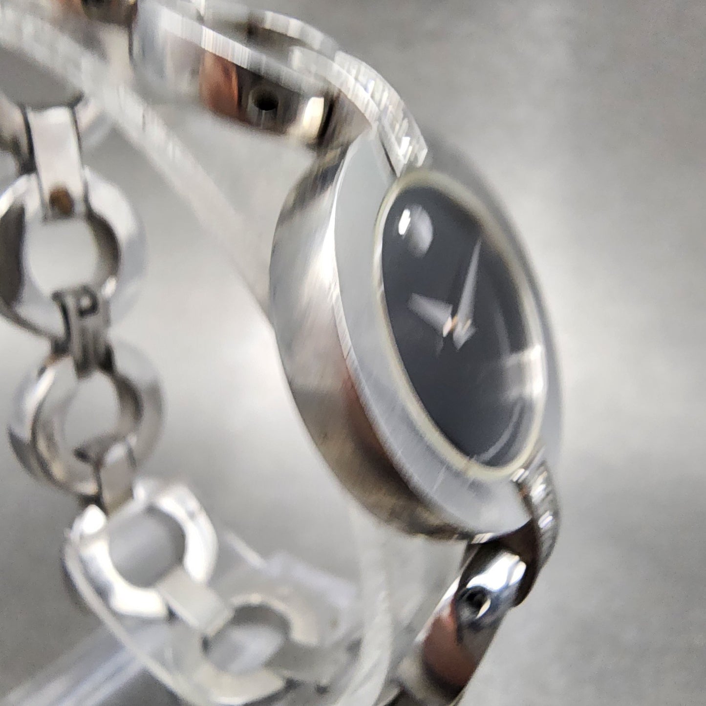Movado Belamoda Watch Women 25mm Black Dial Steel Diamond Round New Battery
