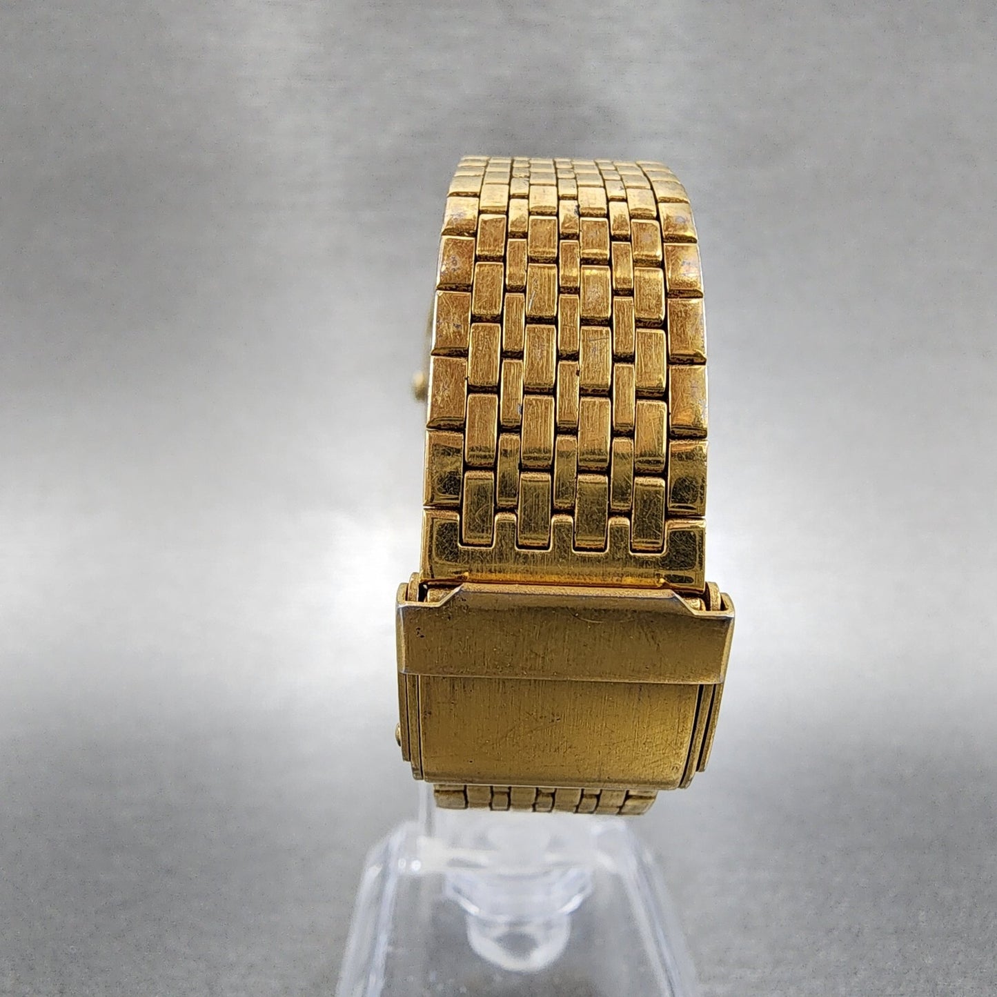 Seiko Tank Watch Men 26mm White Dial Gold Tone Rectangle 2620-5640 PARTS