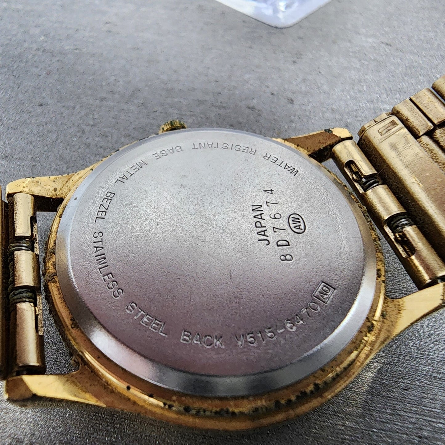 Seiko Alba Watch Men 32mm White Dial Gold Tone Round V515-6470 New Battery