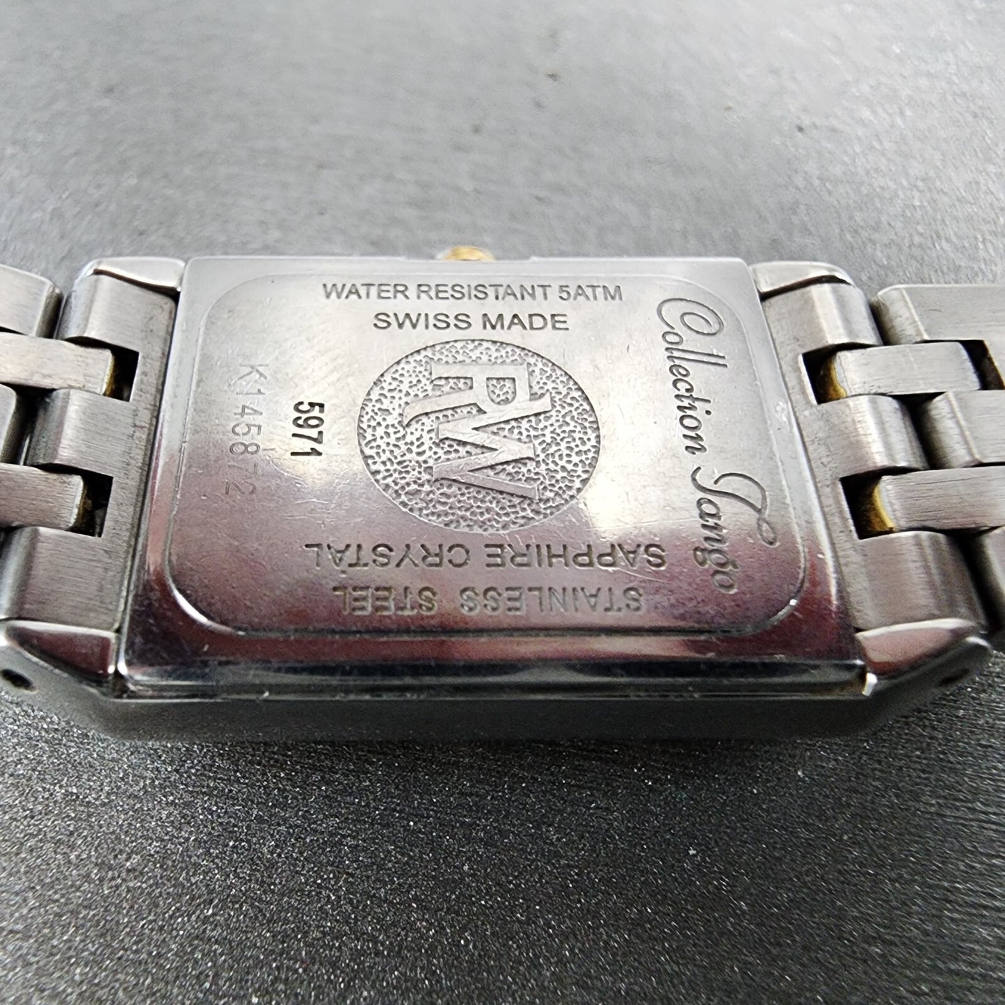 Raymond Weil Tango Tank Watch Women 19mm MOP Dial Two Tone Rectangle New Battery