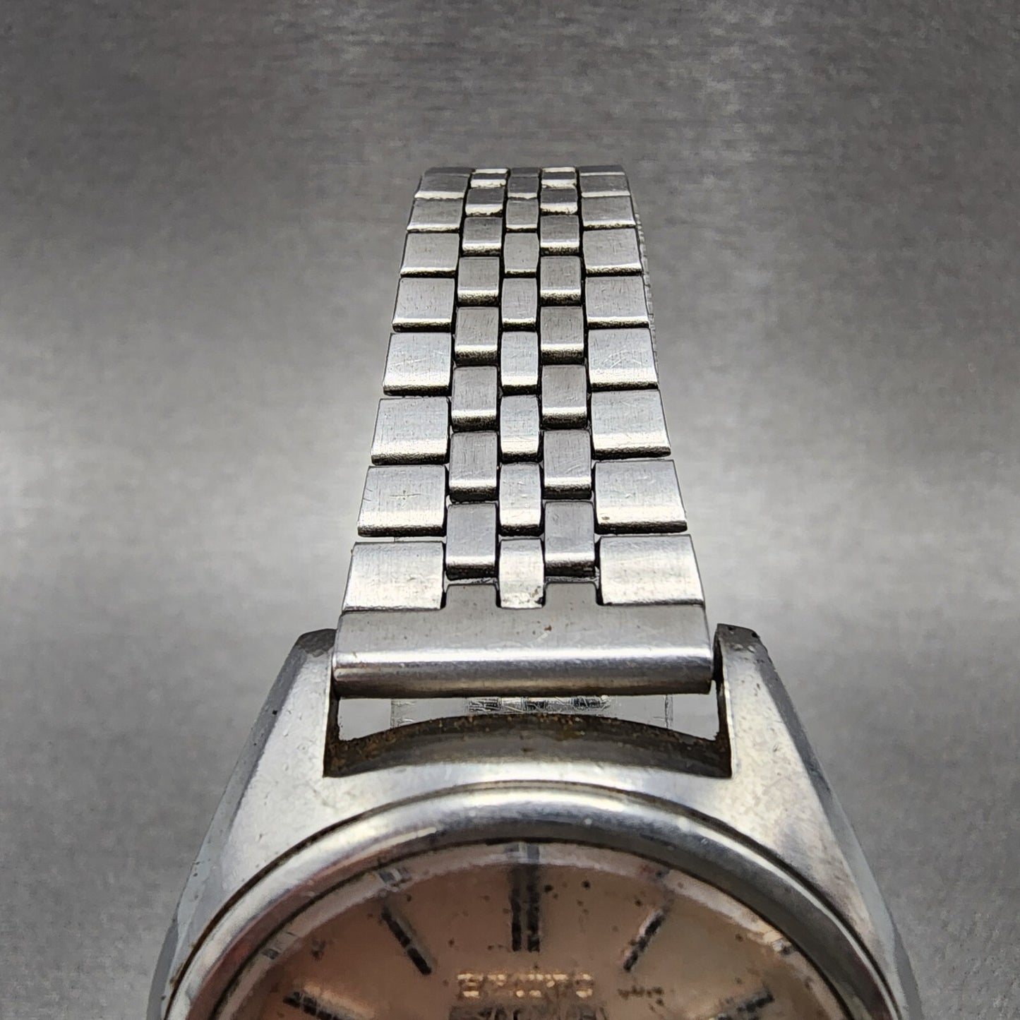 Seiko 5Actus Watch Men 38mm Silver Dial Silver Tone Daydate 7019-7060 Runs