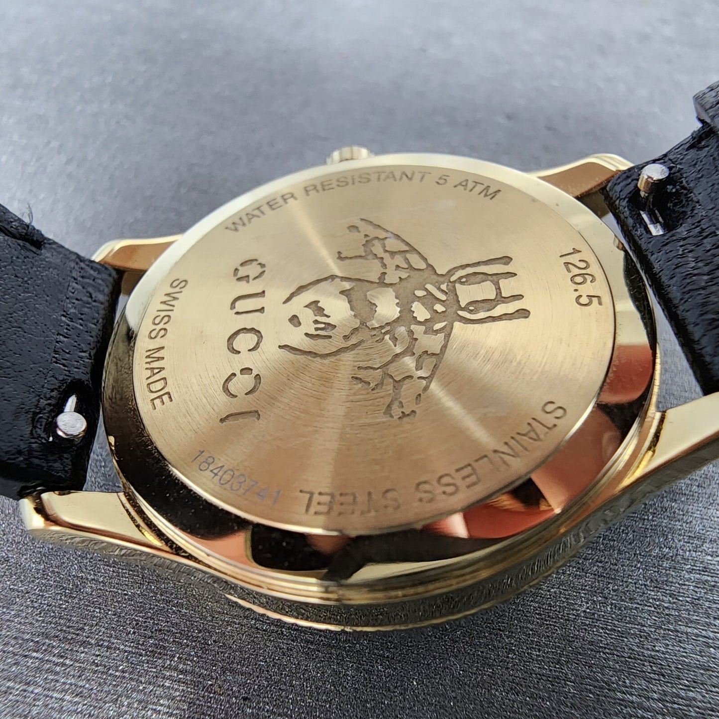 Gucci G-Timeless Watch Women 29mm Silver Dial Gold Tone Round Leather YA1265023