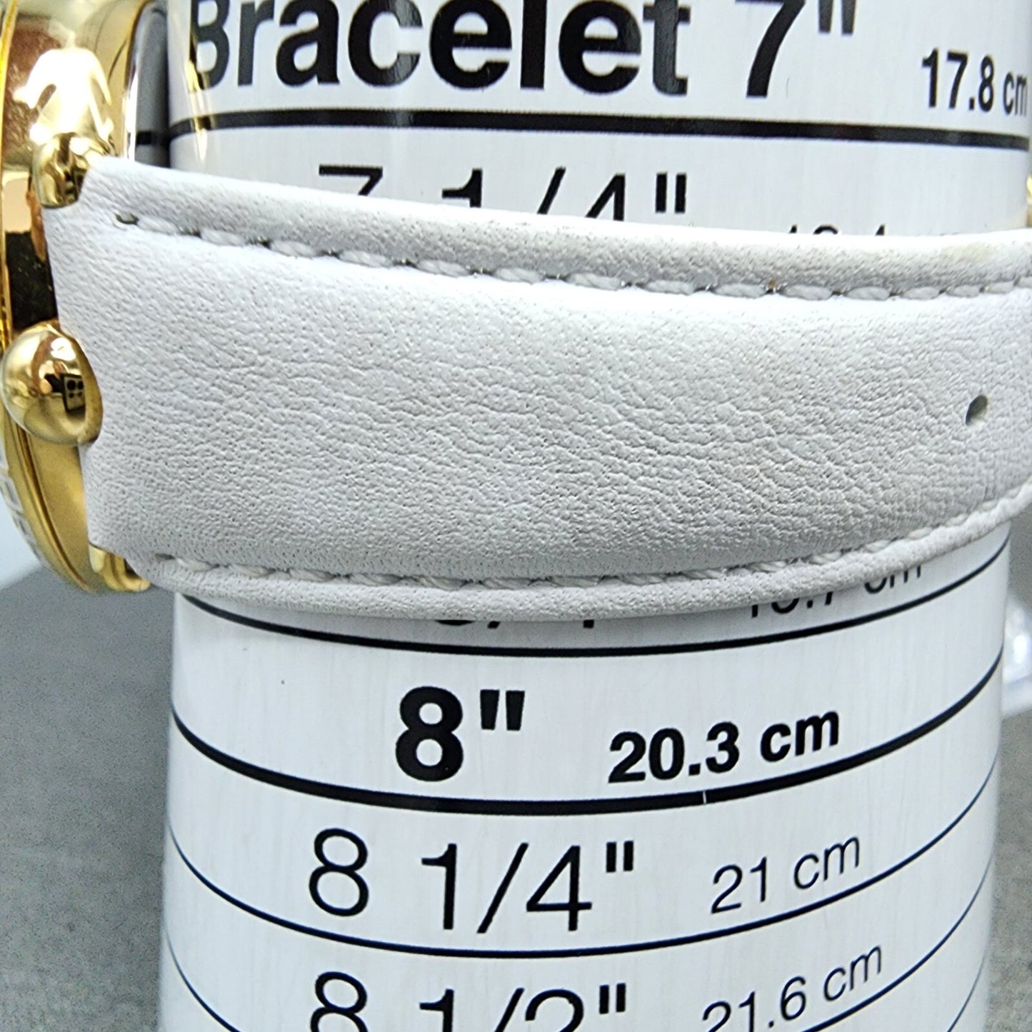 Versace Palazzo Watch Women 39mm White Dial Gold Tone Round Leather Band New Bat10