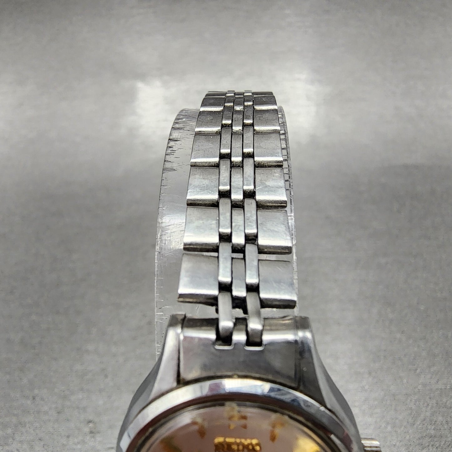 Seiko Automatic Watch Women 23mm Silver Dial Silver Tone Date 4205-0160 Runs