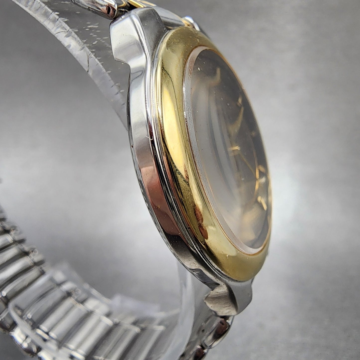 Benrus Watch Men 33mm Black Dial Two Tone Round NOS W/Box 109.579.2 PARTS
