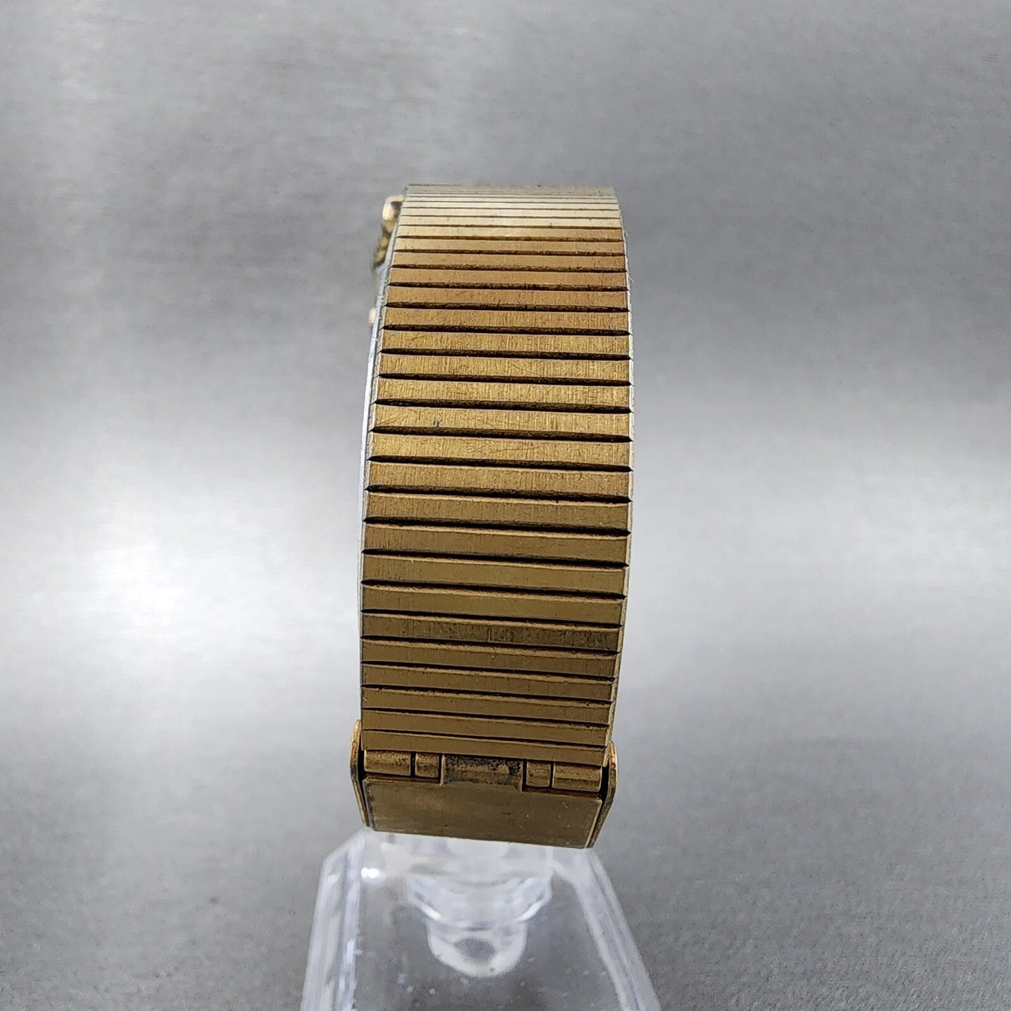 Seiko Tank Watch Men 26mm White Dial Gold Tone Rectangle 7430-5409 New Battery