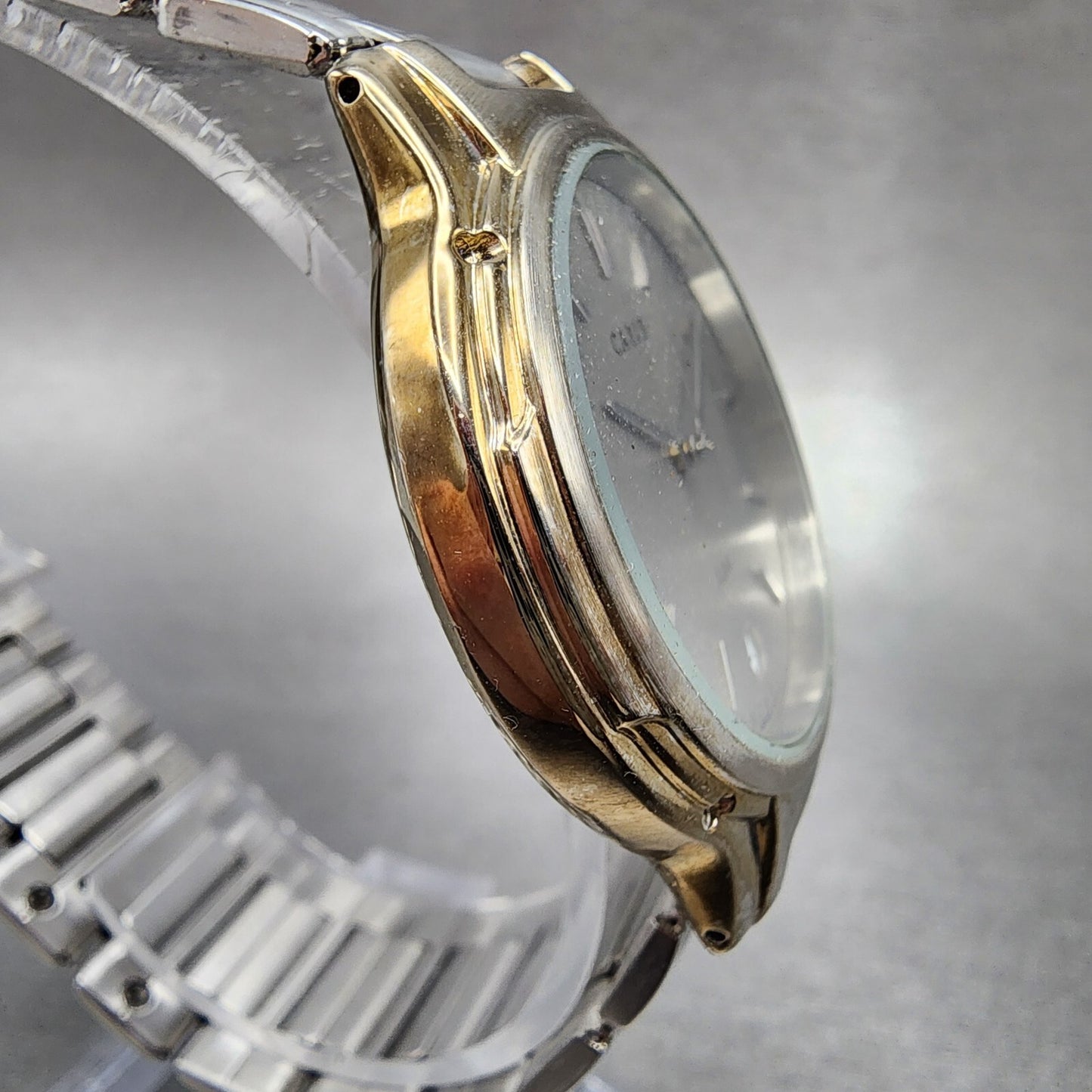 Seiko ALBA Carib Watch Men 35mm Gray Dial Silver Tone Round V742-8030 New Batt
