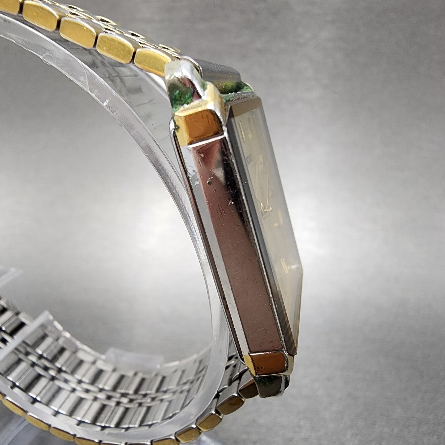 Seiko Dolce Tank Watch Men 26mm Champagne Dial Two Tone 5s21-5a20 PARTS