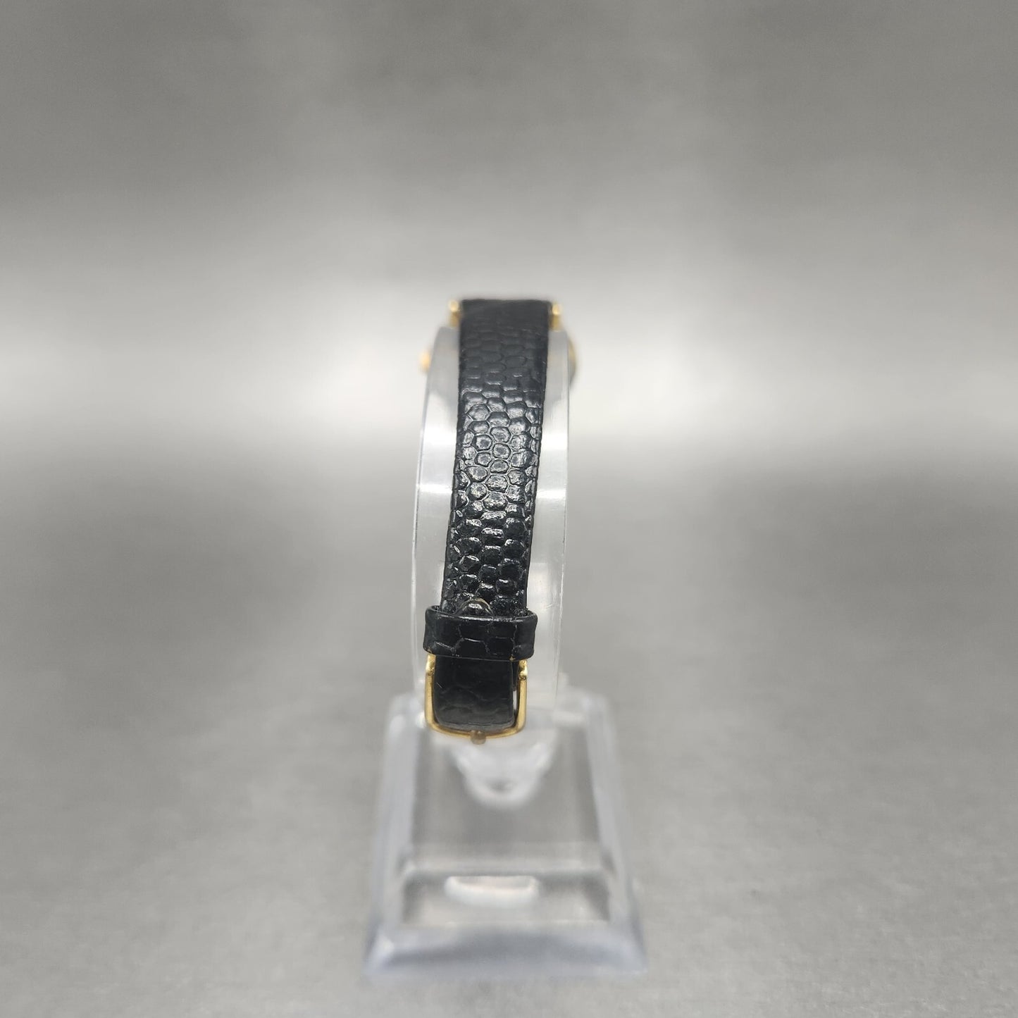 VTG Citizen CQ Watch Women 21mm Black Dial Gold Tone Round 3220-914864 New Batt