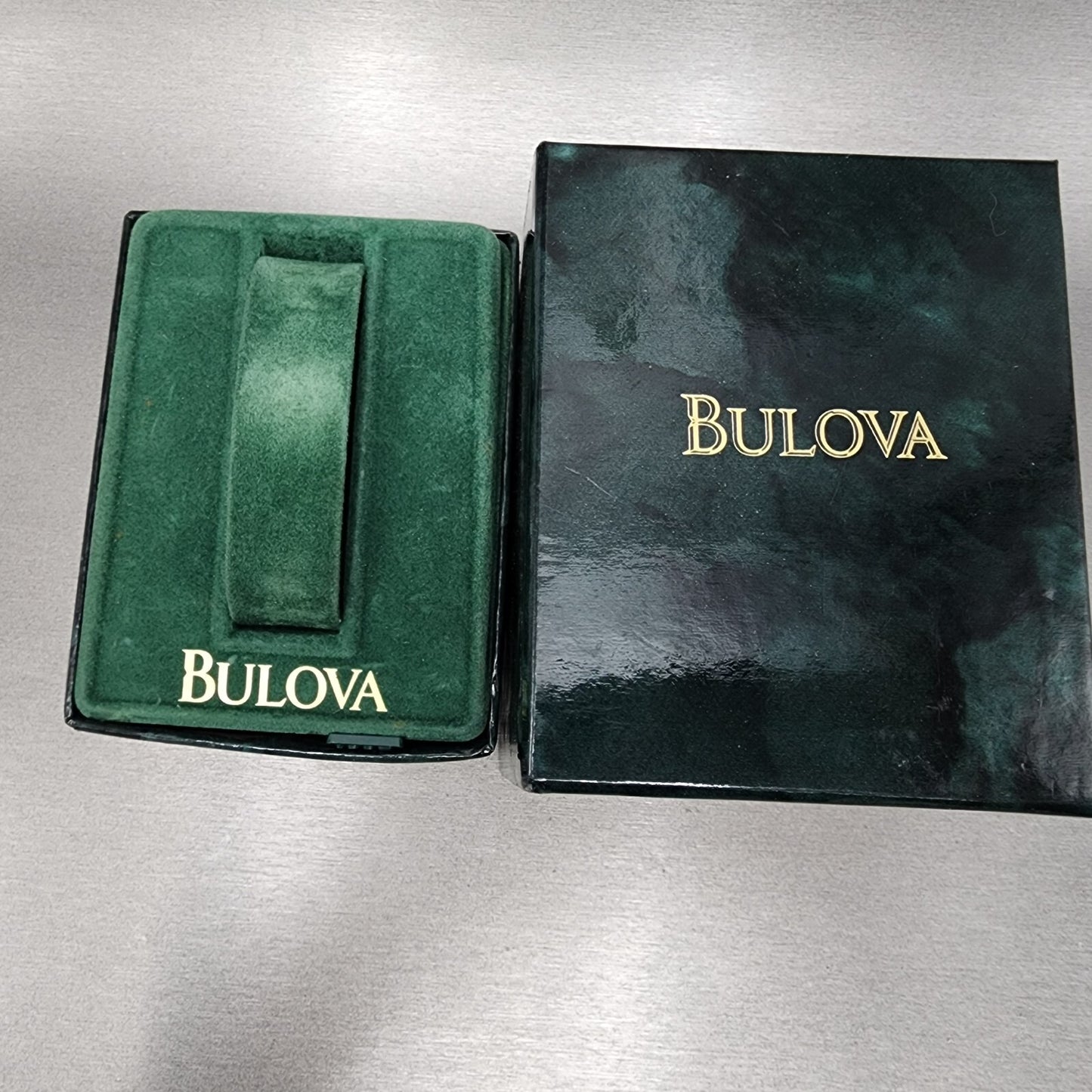 Bulova Marine Star Watch 28mm Blue Dial Gold Tone Date Round 97M31 New Batt NOS