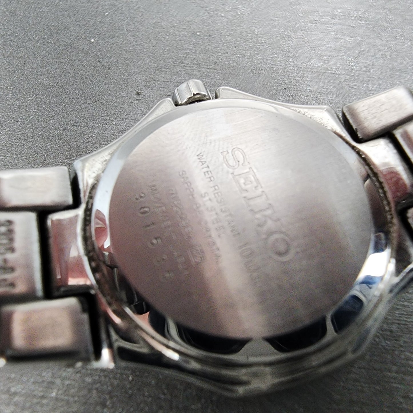 Seiko Watch Women 26mm Black Dial Silver Tone Date Round 7N82-0BE0 New Battery