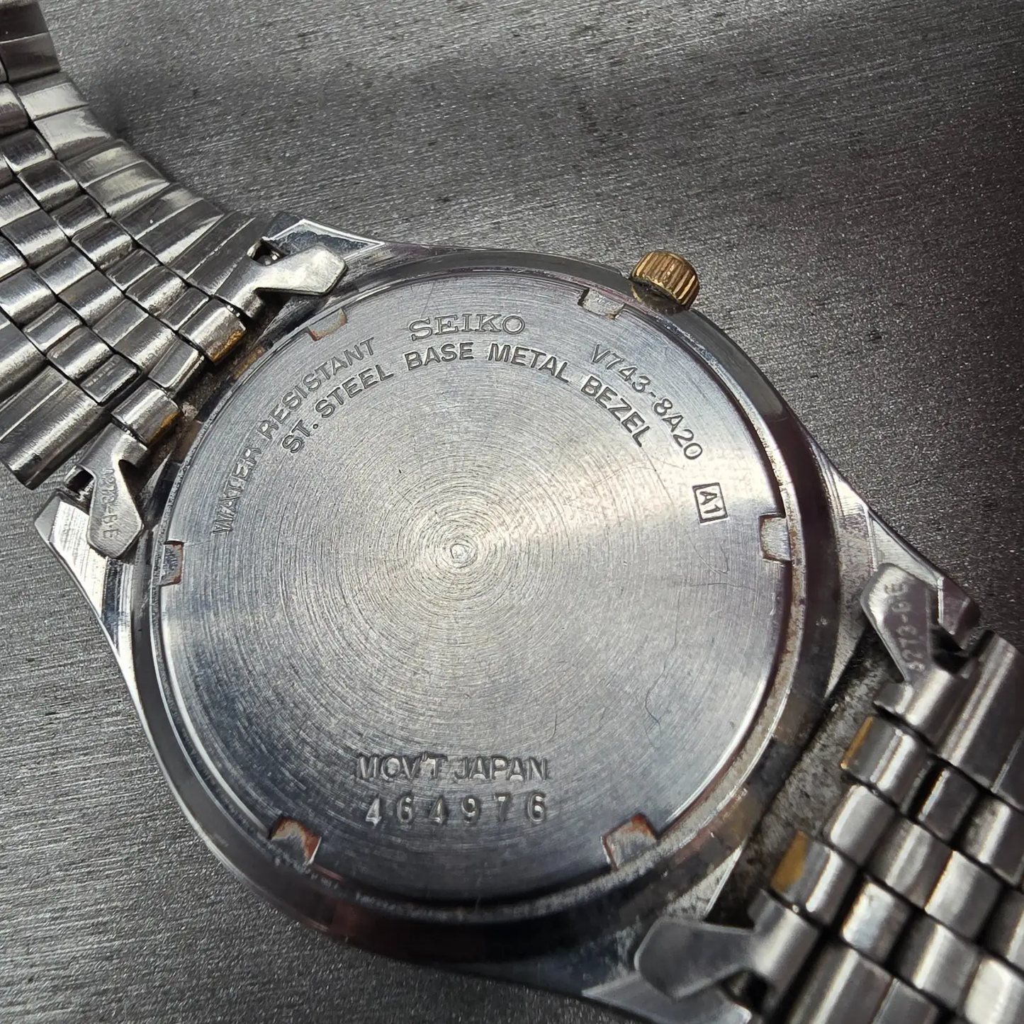 Seiko Watch Men 37mm Silver Dial Silver Tone Daydate Round V743-8A20 New Battery10
