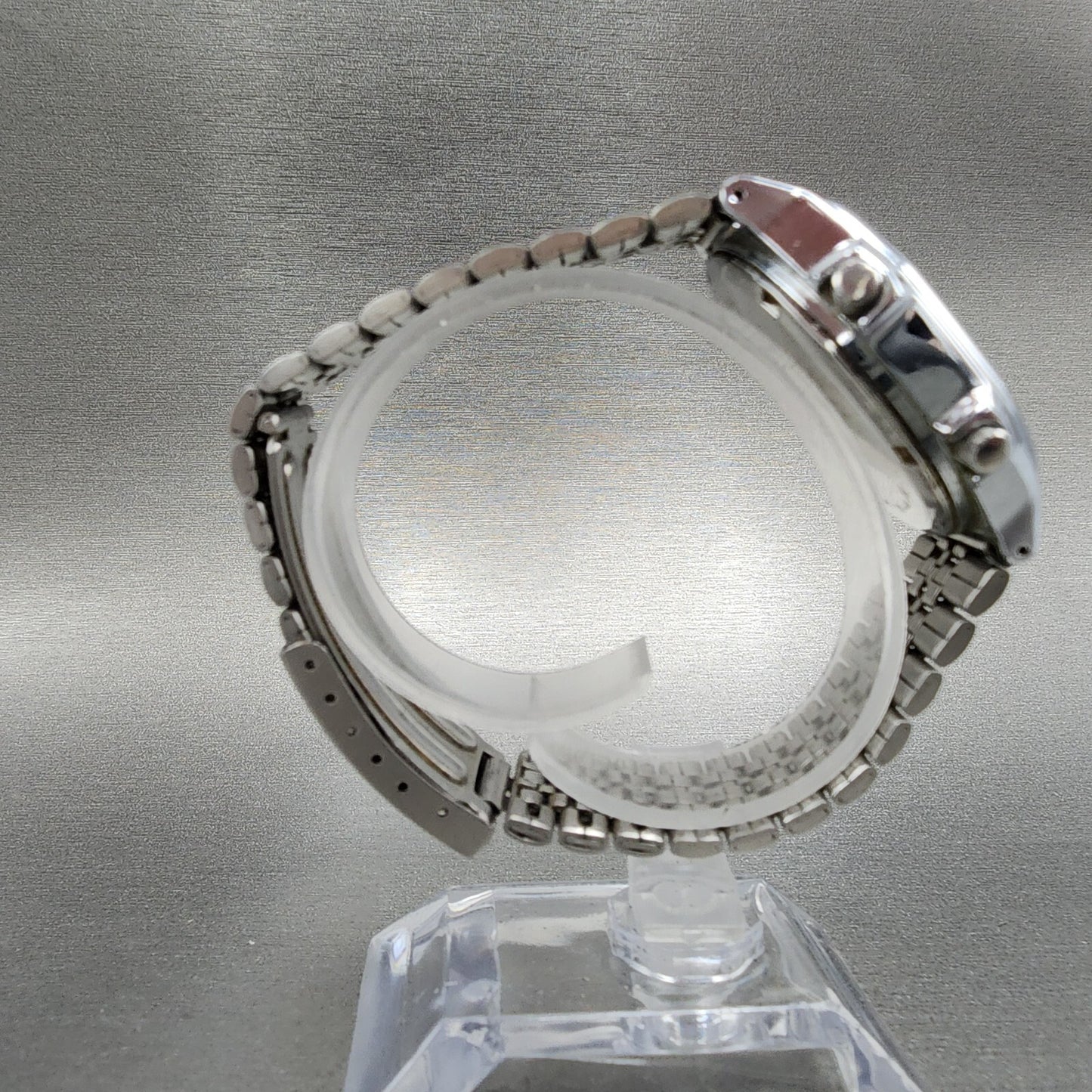 Seiko ALBA Digital Watch Men 36mm Silver Dial Alarm Chrono Y735-4A00 New Battery