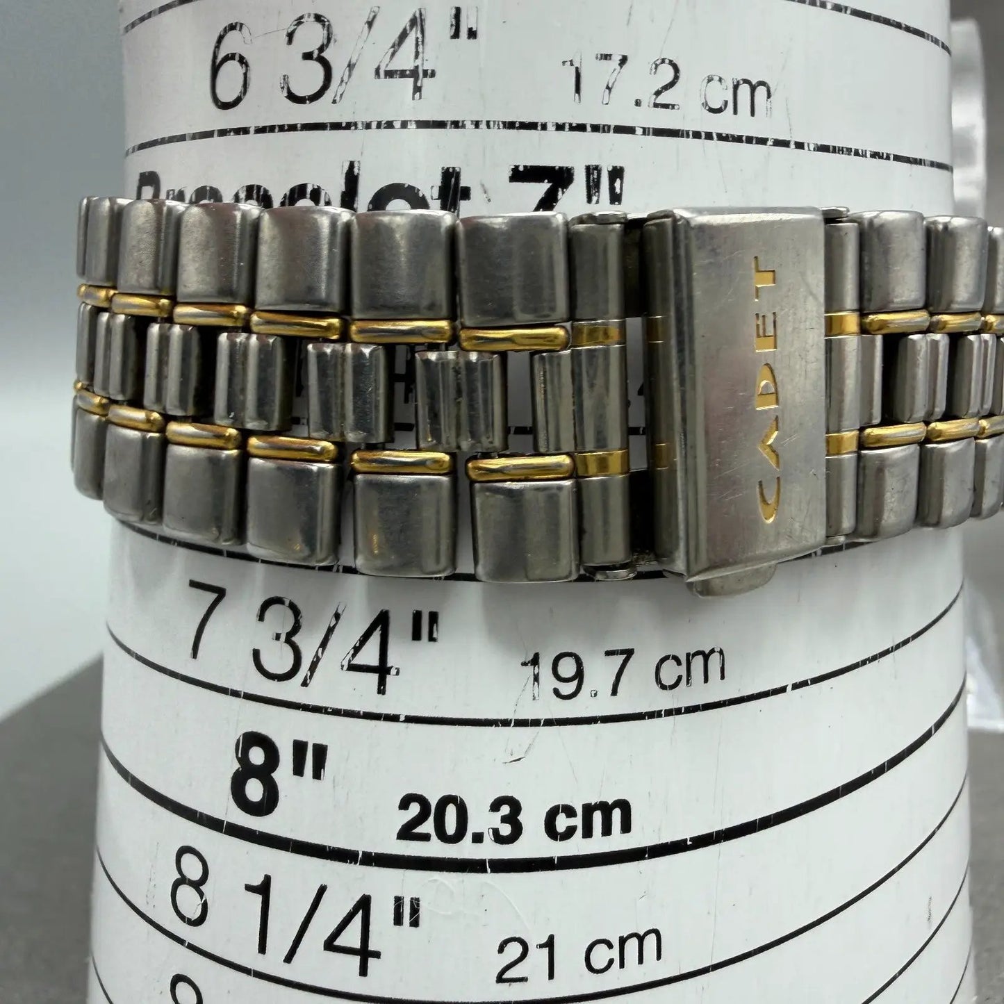 Seiko Cadet Watch Men 34mm White Dial Two Tone Round 5P31-6C50 New Battery10