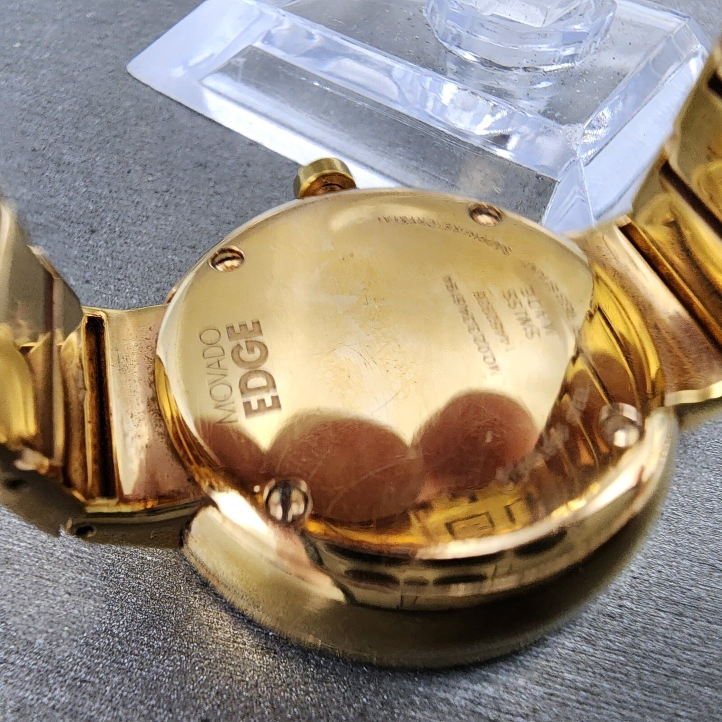 Movado EDGE Watch Women 34mm Pink Dial Rose Gold Tone Round New Battery