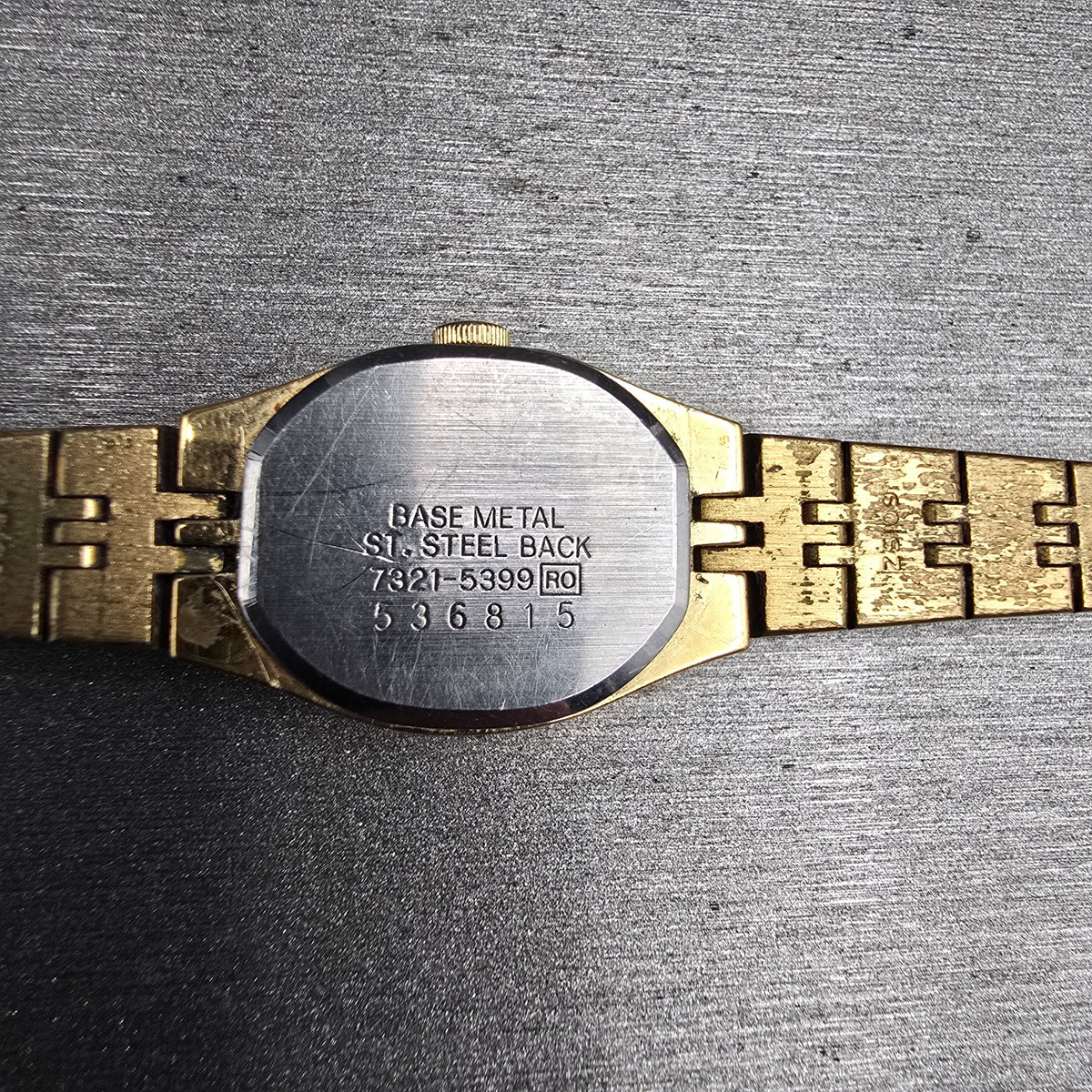 Seiko Watch Women 16mm Gold Dial Gold Tone Oval 7321-5399 New Battery Vintage K10