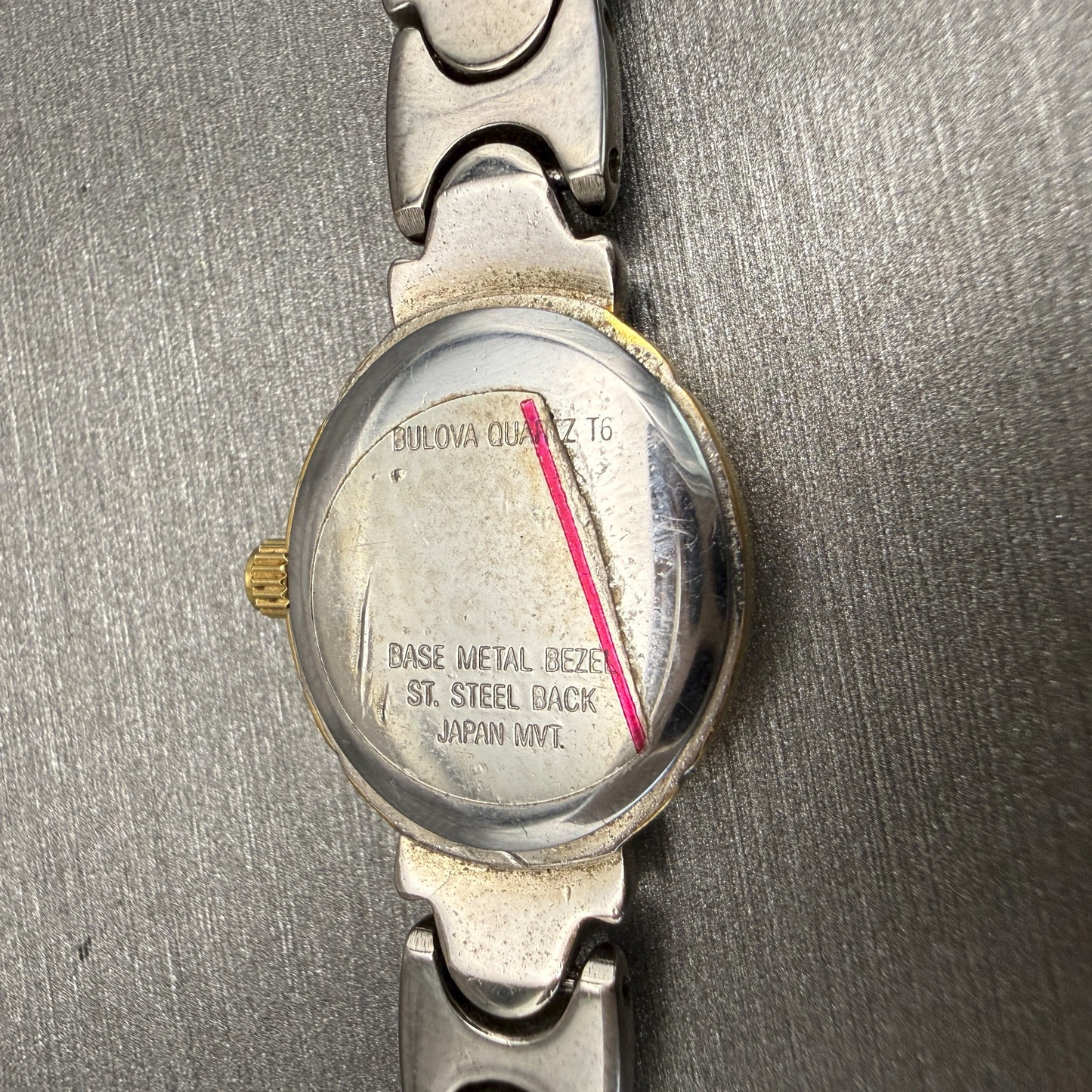 Bulova Watch Women 17mm White Dial Two Tone Oval 98L39 New Battery10