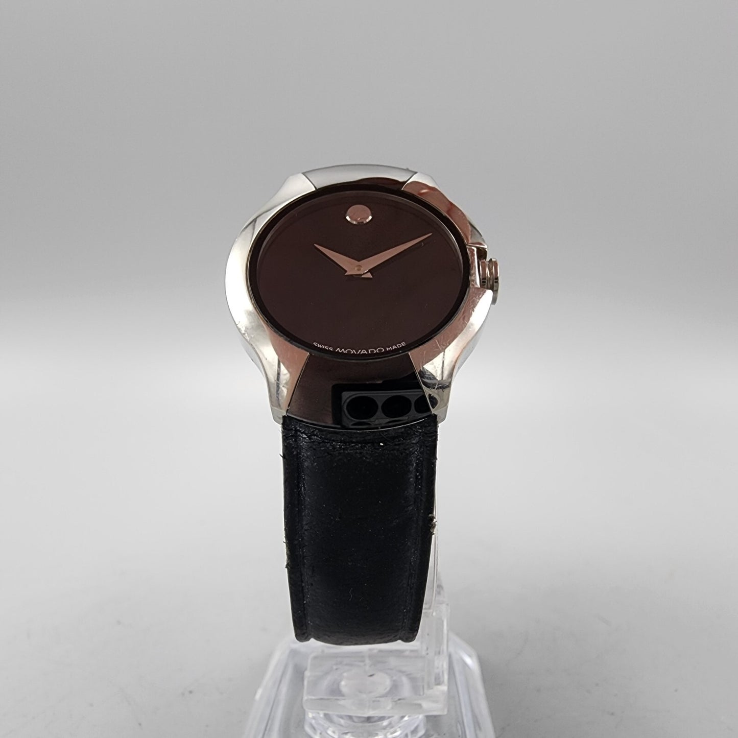 Movado Allia Watch Women 26mm Black Dial Silver Black Tone Round New Battery