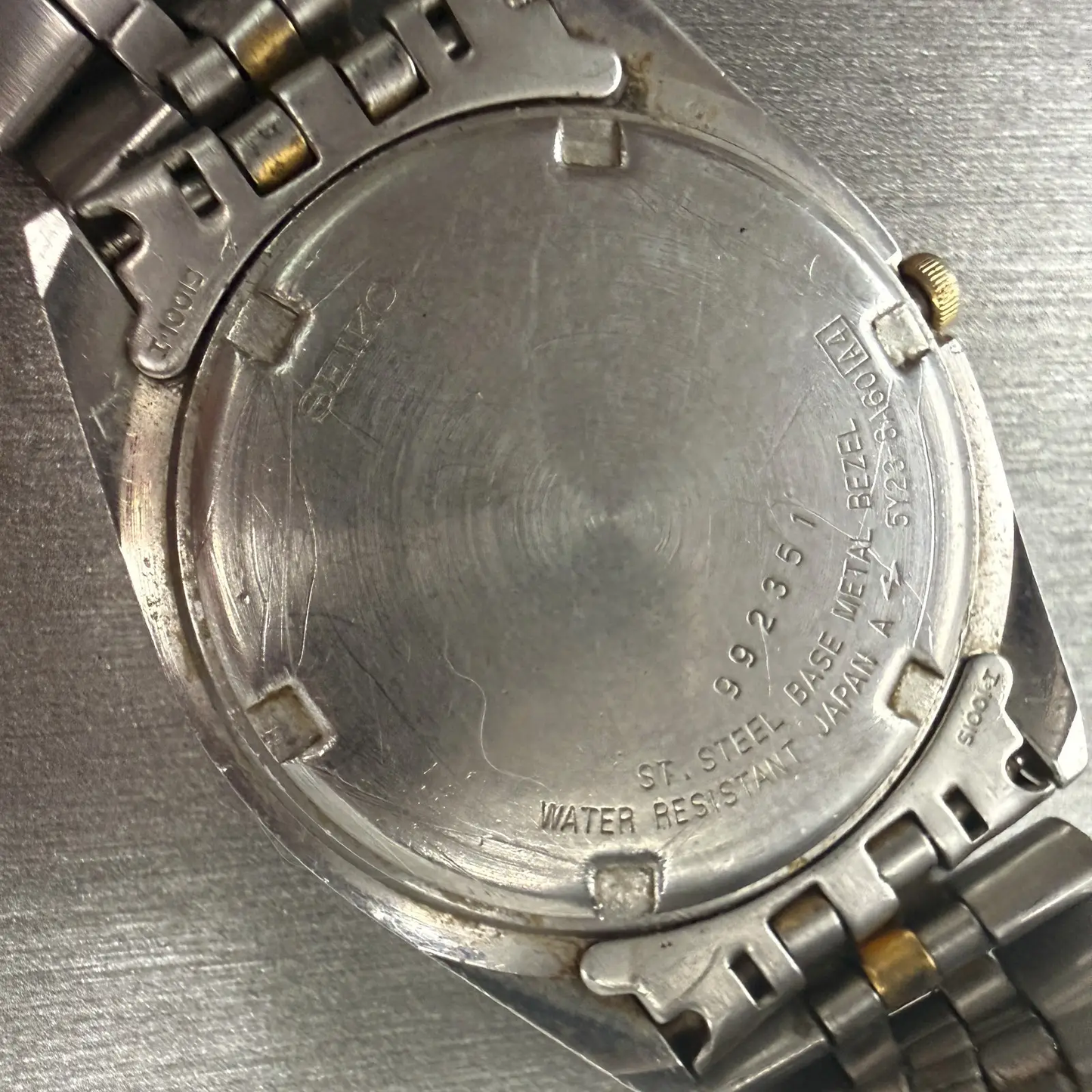 Seiko President Watch Men 35mm Gold Dial Two Tone Daydate 5Y23-8A60 New Battery10