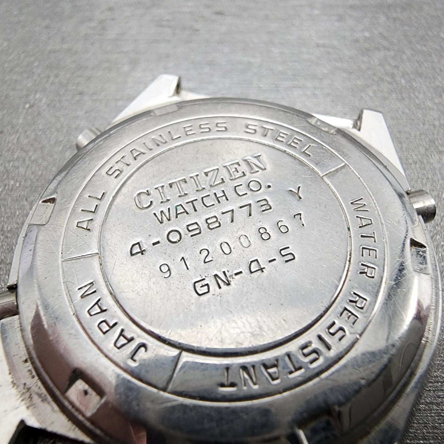 Citizen CQ Digital Watch Men 34mm LCD Steel Chronograph 4-098773 New Battery