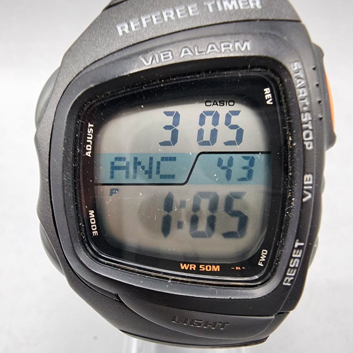 Casio Refree Timer Watch Men 39mm Digital Black PHYS Alarm Chrono New Battery