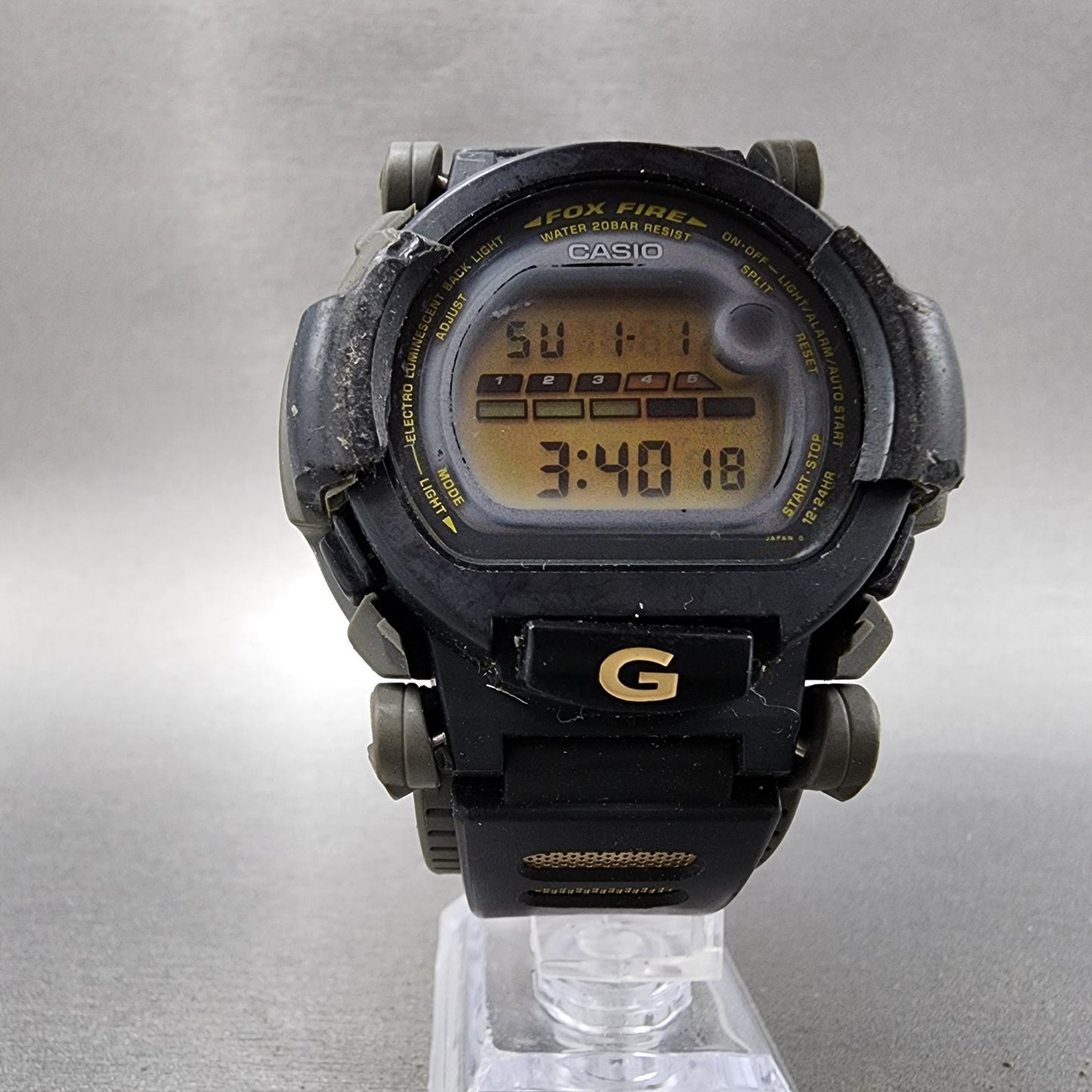 Casio G-Shock DW-002 Watch Men 48mm Digital Black Tone Round Fox Fire New Batt