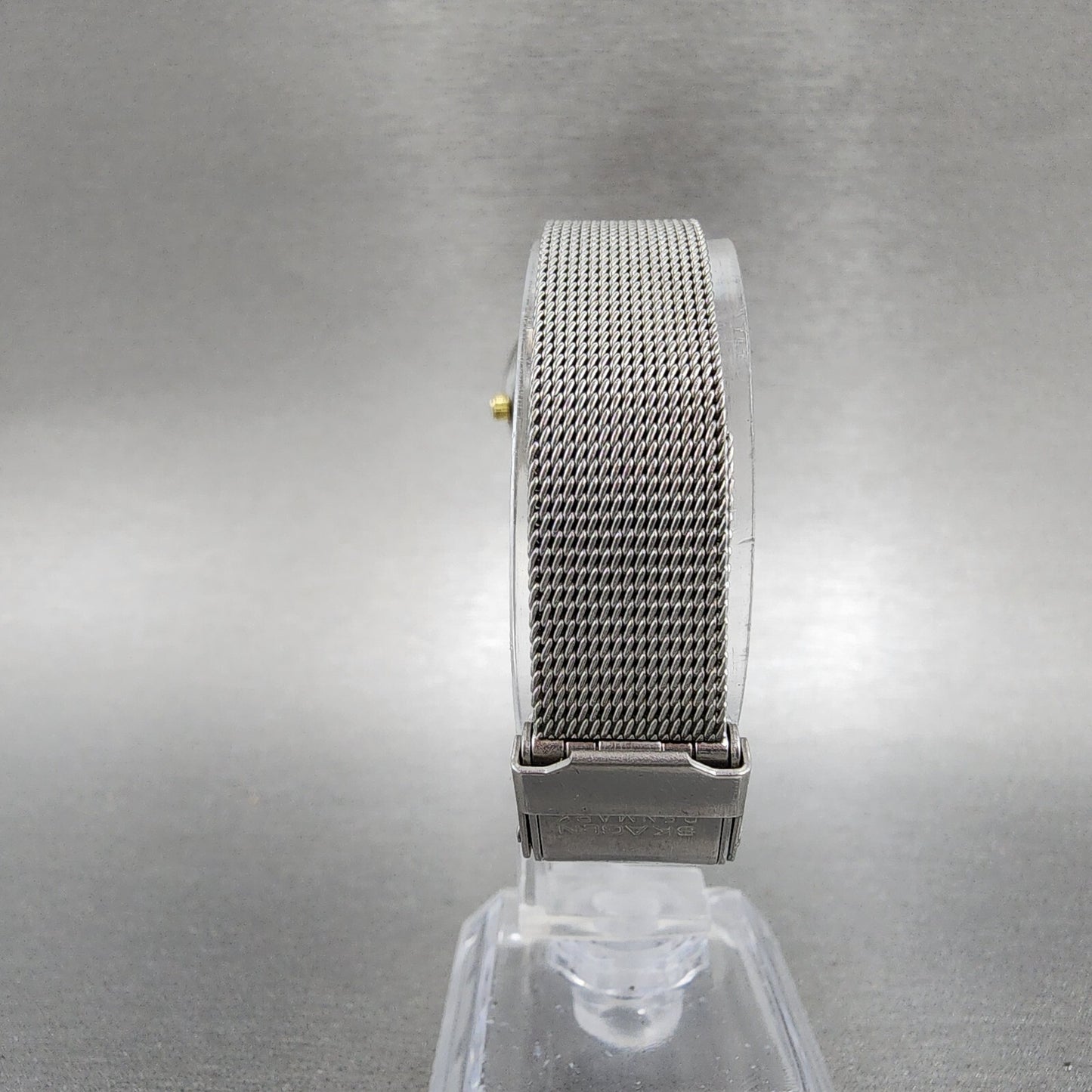 Skagen Watch Women 25mm Black Dial Two Tone Round 3SGSB Mesh Nand New Battery
