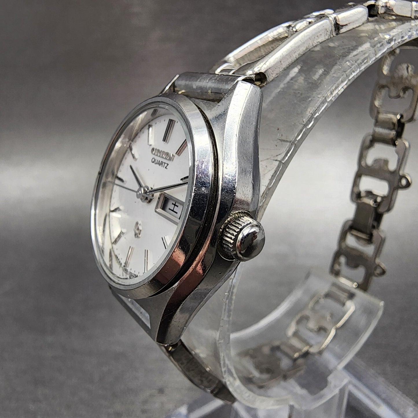Citizen CQ Watch Women 24mm White Dial Steel Daydate Round 4-751671 New Battery