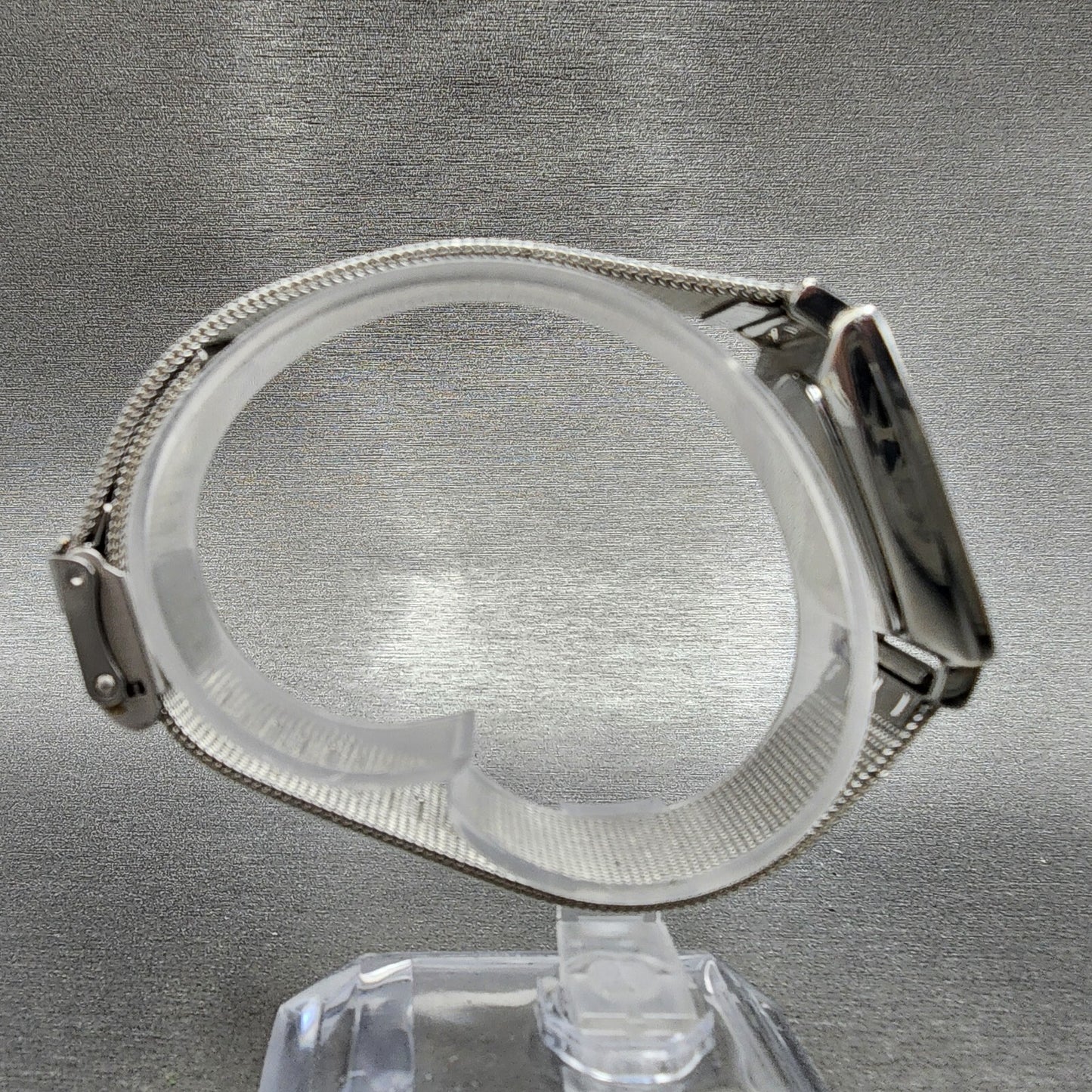 Skagen Grenen Tank Watch Women 23mm Silver Dial Steel Date Rectangle New Battery