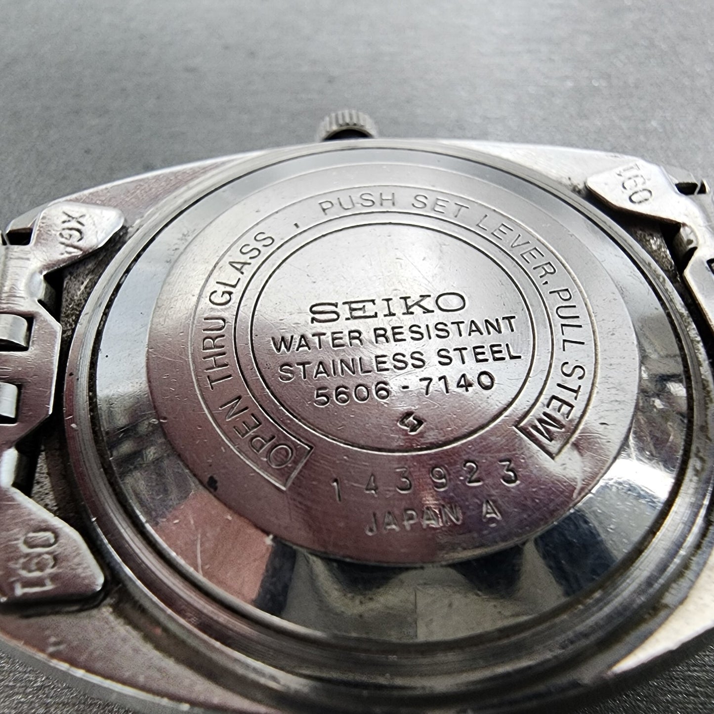 Seiko Lord Matic Watch Men 35mm Silver Dial Steel Daydate 5606-7140 Runs READ!!!
