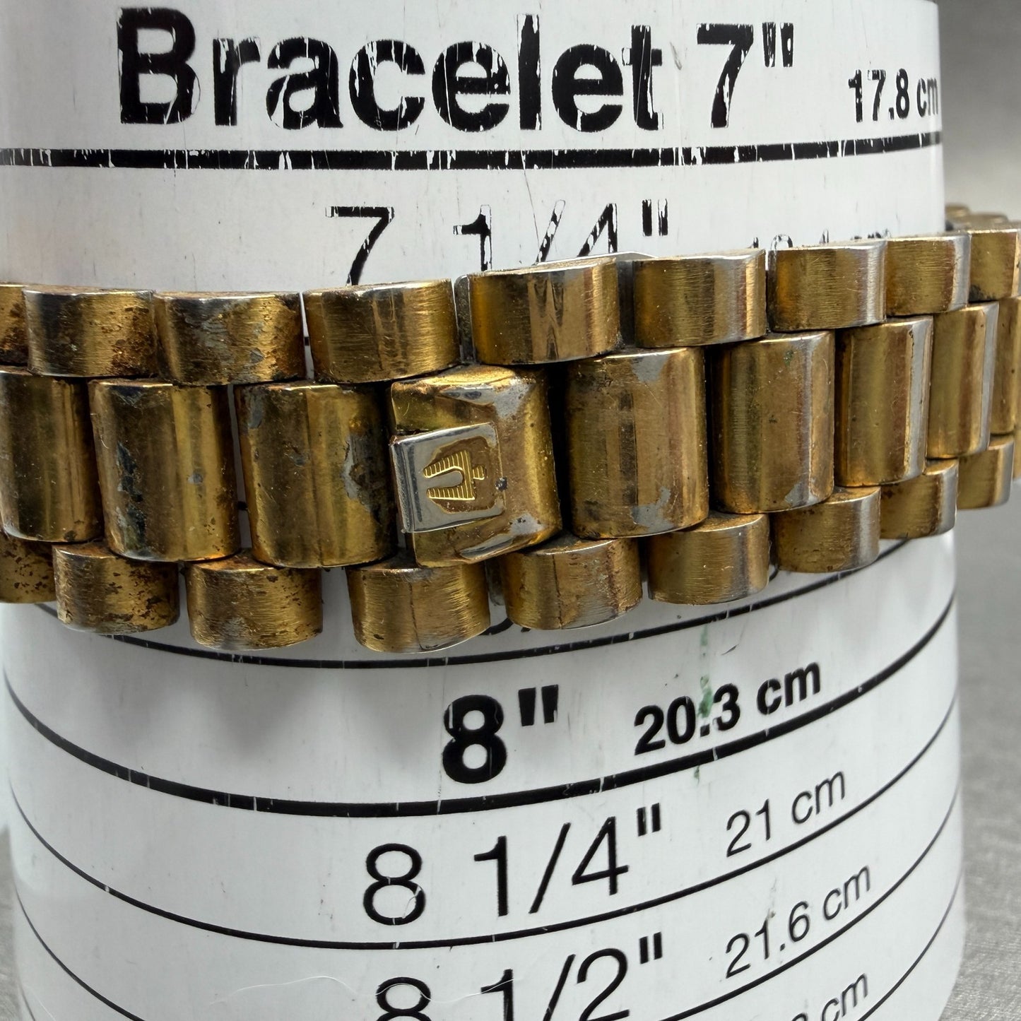 Bulova Watch Men 36mm Gold Dial Gold Tone Date Round 82336 PARTS11