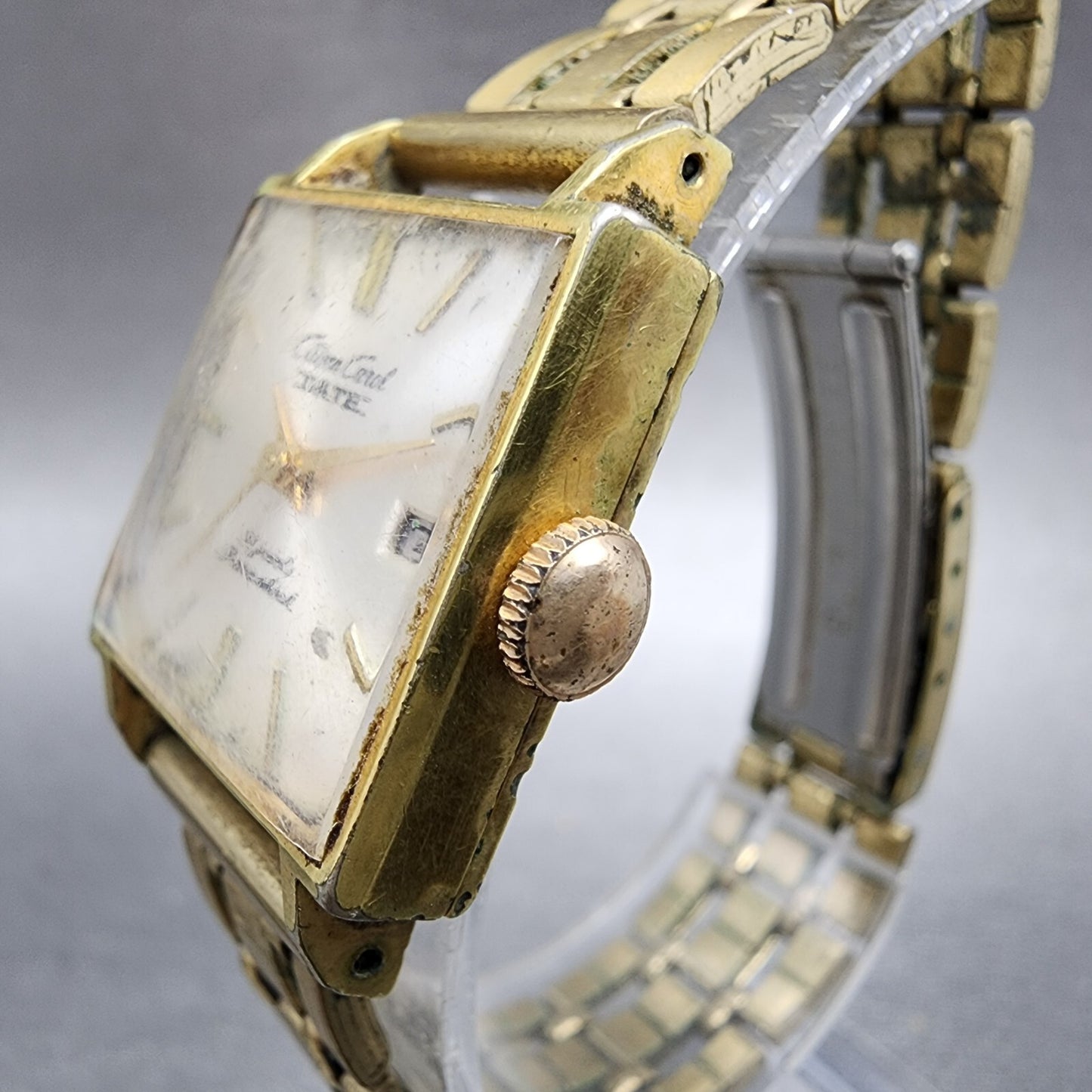 Citizen Carol Date Watch Women 22mm Silver Dial Gold Plated Manual Wind Runs