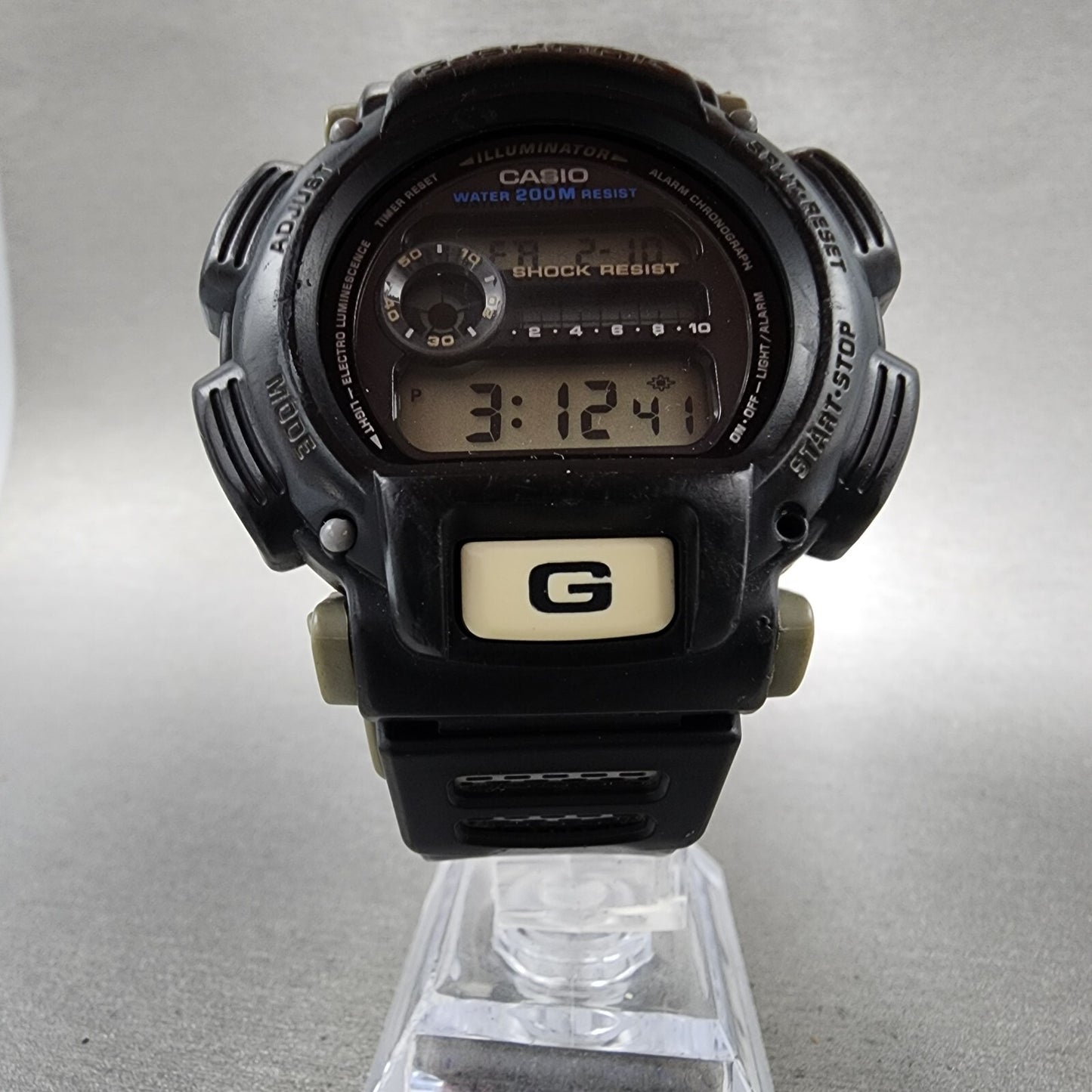 Casio G-Shock DW-9000 Watch Men 45mm Digital Black Tone Alarm Chrono New Battery