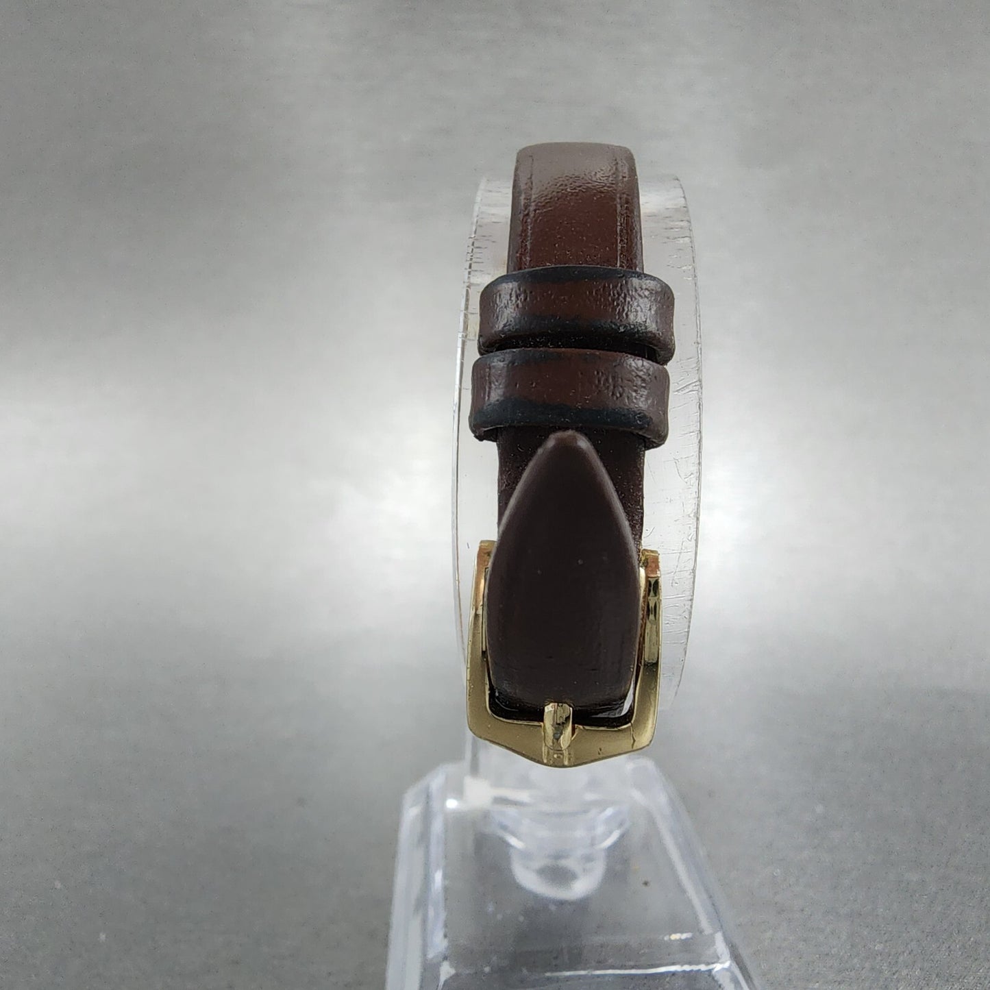 Seiko Tank Watch Women 17mm Brown Dial Gold Tone 2p20-5a09 New Battery