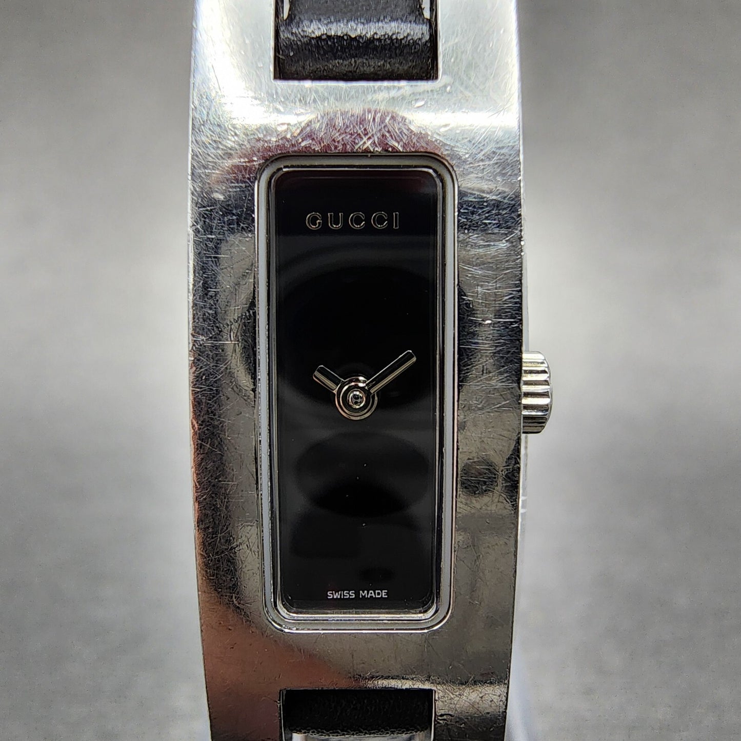 Gucci 3900L Tank Watch Women 12mm Black Dial Steel Rectangle PARTS