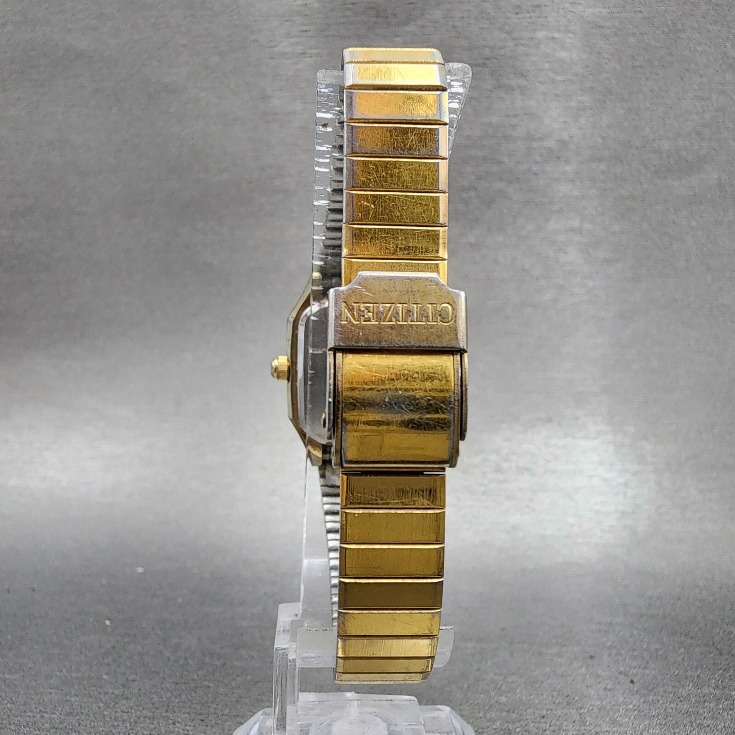 Citizen Analog Digital Watch Women 23mm Champagne Dial Gold Tone New Battery