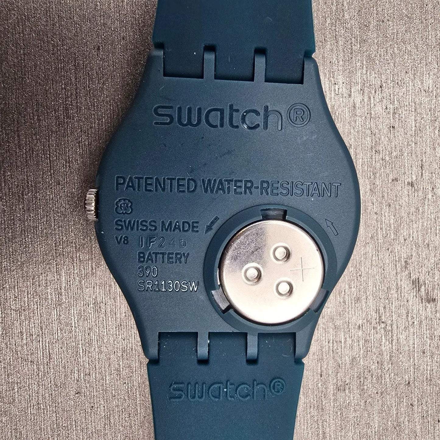Swatch PATTERN FORMATION Watch Men 34mm Blue Dial Daydate Round SO28N706 New Bat10