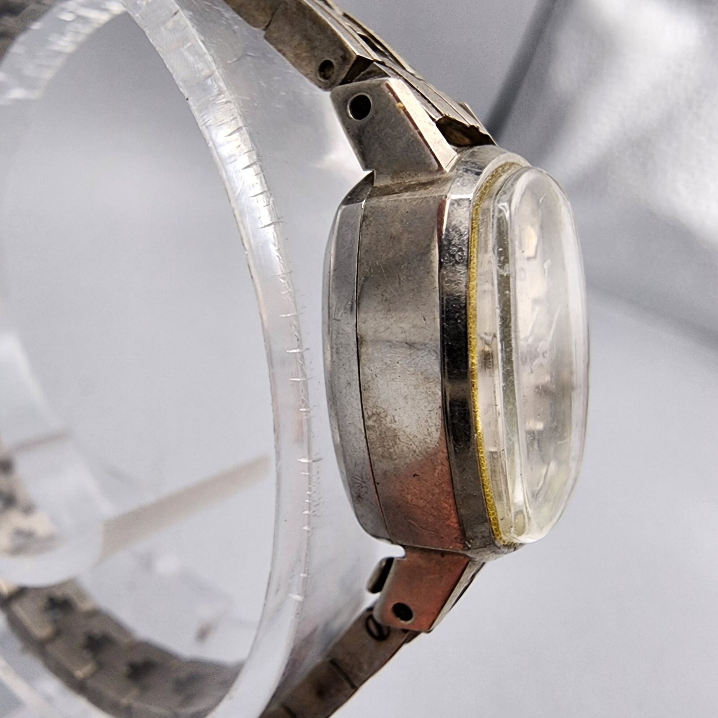 VTG Seiko Salvia Watch Women Palladium Plated Silver Dial 15mm Manual Wind Runs