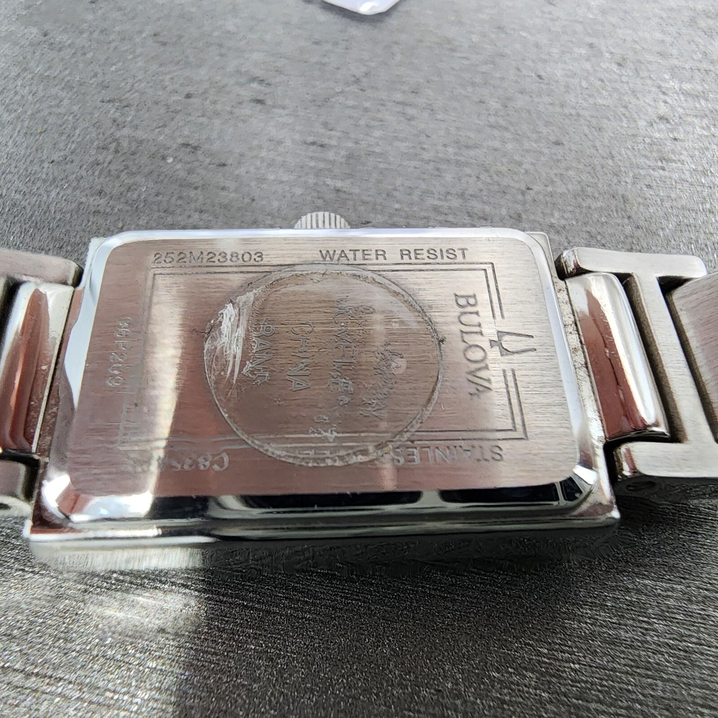 Bulova Tank Watch Women 18mm Black MOP Dial Steel Rectangle 96P209 New Battery