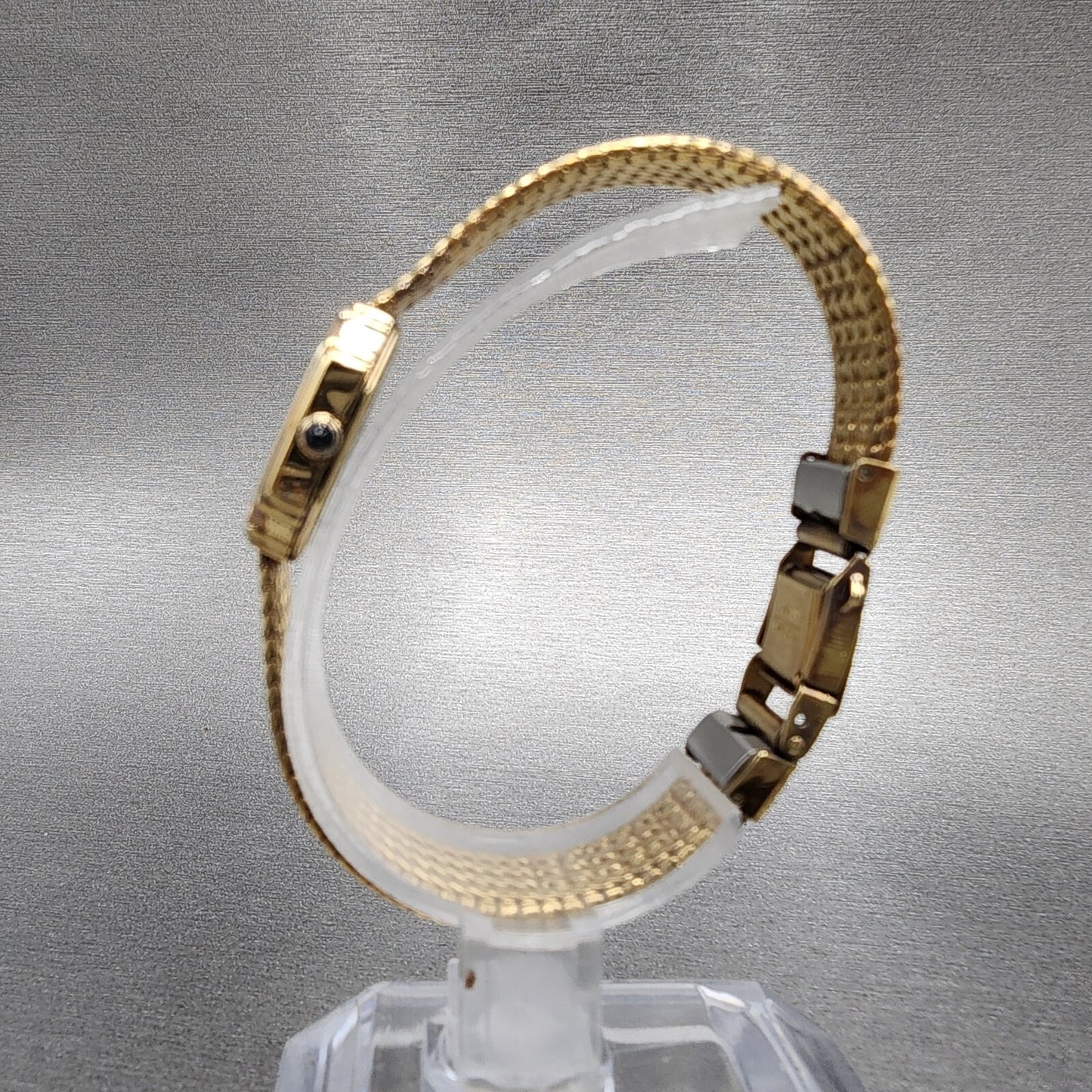 Seiko Exceline Watch Women 20mm Gray Dial Gold Tone 1221-5080 New Battery