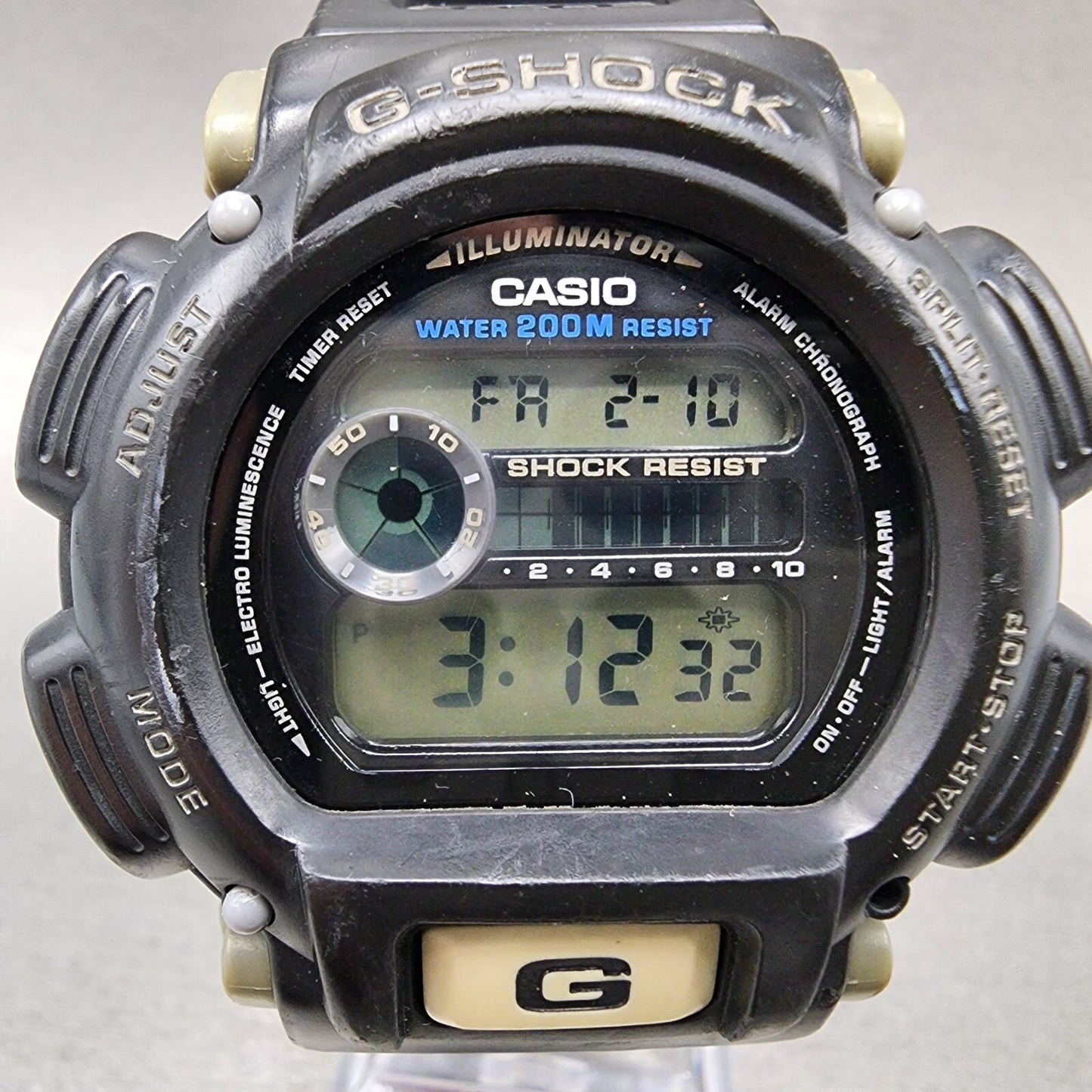 Casio G-Shock DW-9000 Watch Men 45mm Digital Black Tone Alarm Chrono New Battery