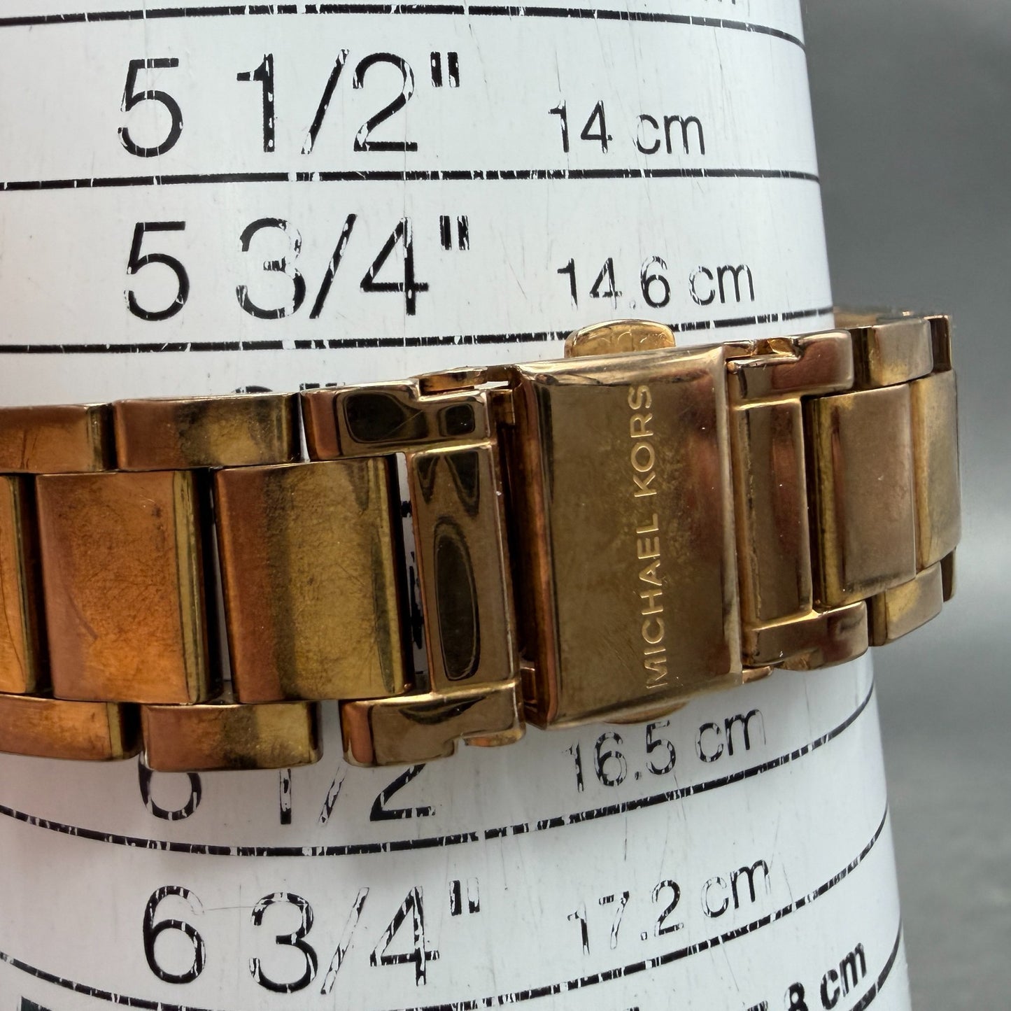 Michael Kors Mini Parker Watch Women 33mm MOP Dial Rose Gold Tone Daydate NewBat10