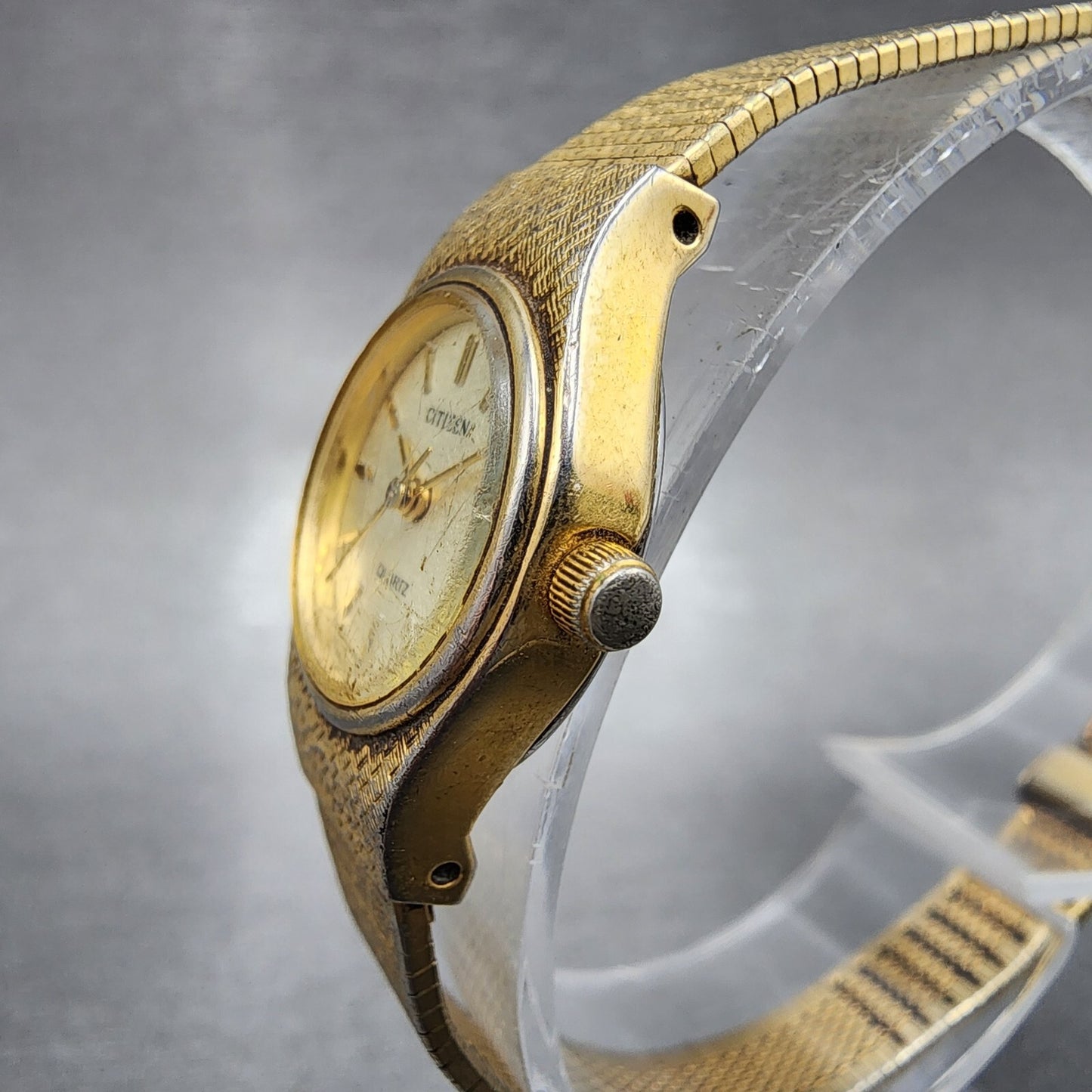 Citizen watch Women 18mm Champagne Dial Gold Tone 5930-F90427 New Battery