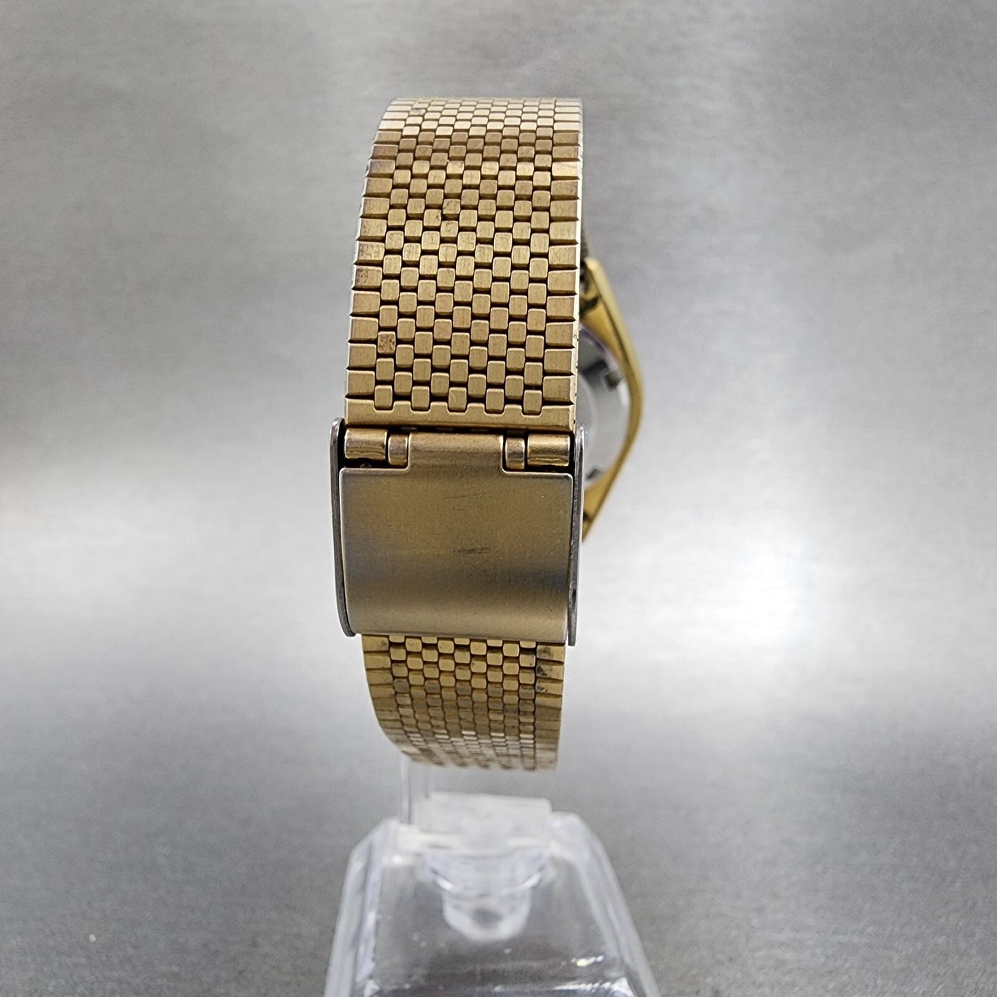 Seiko Seikomatic Watch Men 37mm Silver Dial Gold Tone Daydate 6218-8950 Runs