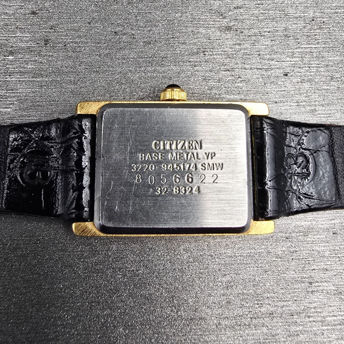 Citizen Tank Watch Women 17mm Black Dial Gold Rectangle 3220-945174 New Battery10