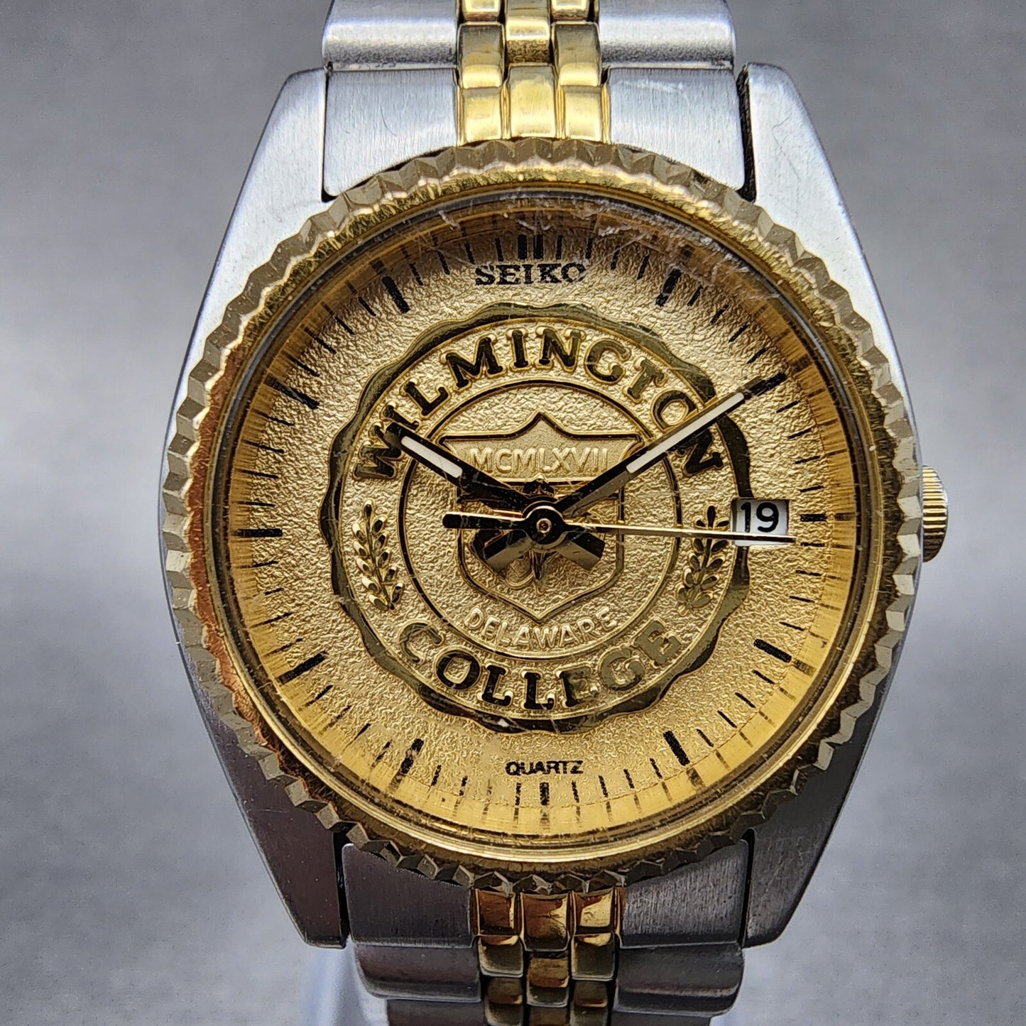 Seiko Watch Women 25mm White Dial Two Tone Daydate 7N83-0041 Wilmington College